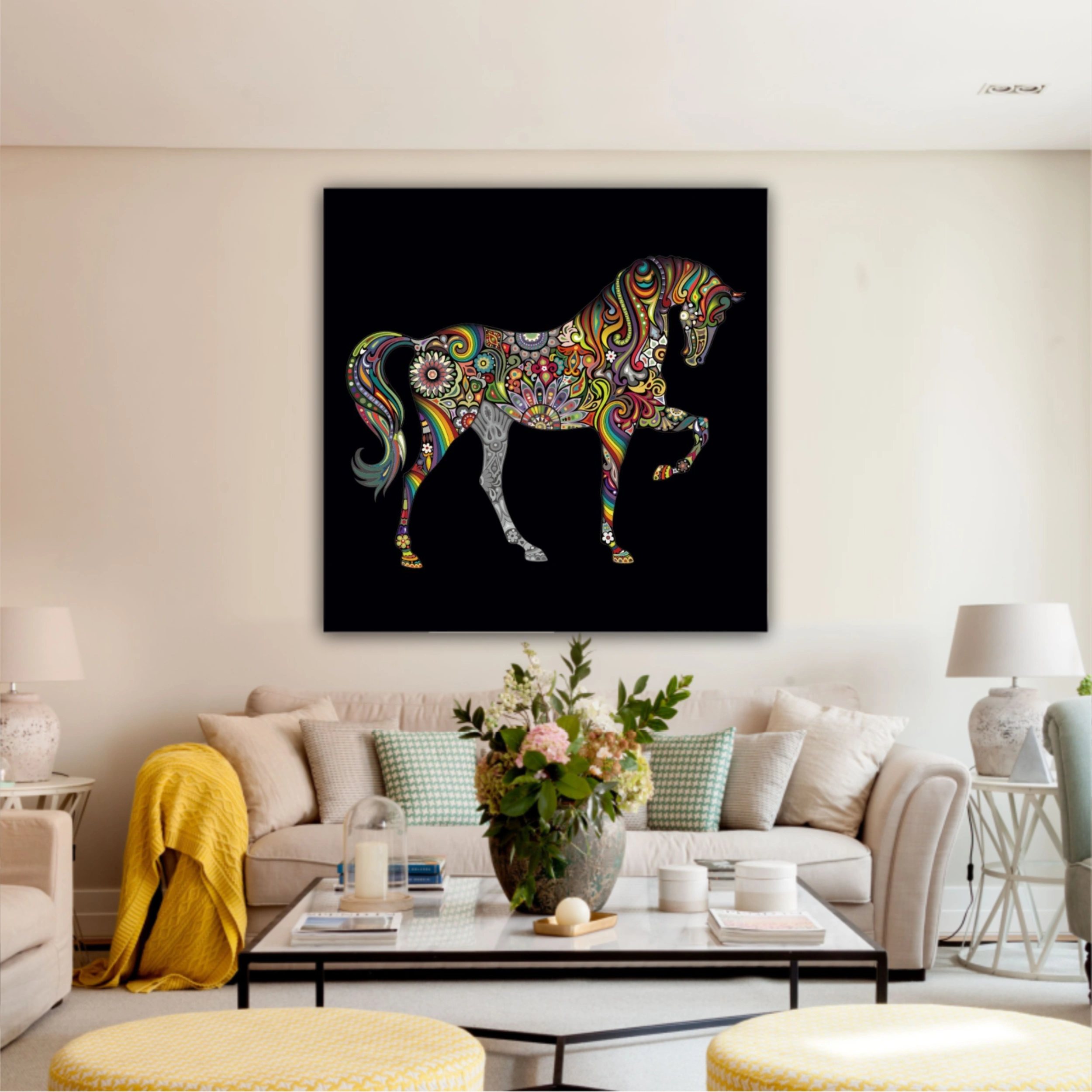 Cai colorat horse colorate abstract