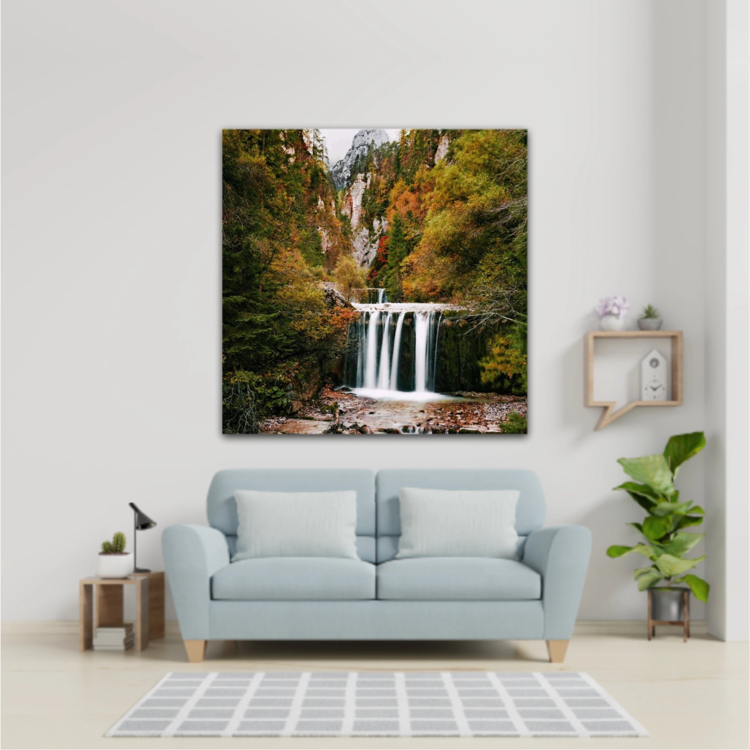 Pârâu și cascadă în defileu, toamnă, toamnă, pădure, natură, copaci, în aer liber, fără oameni. (EN) Stream and waterfall in gorge, autumn, fall, forest, nature, trees, outdoors, no people.