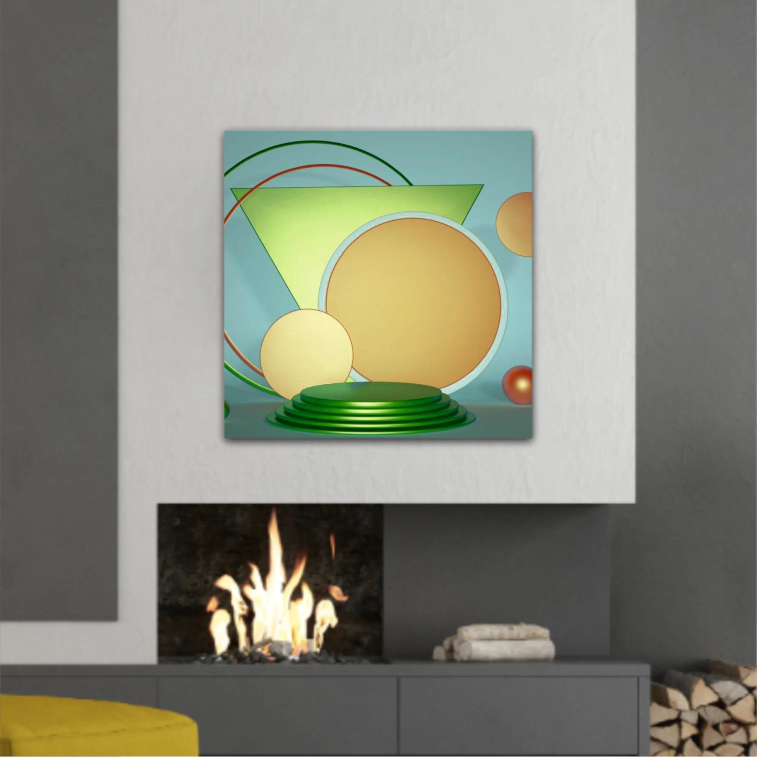 Geometric shapes composition 3D render