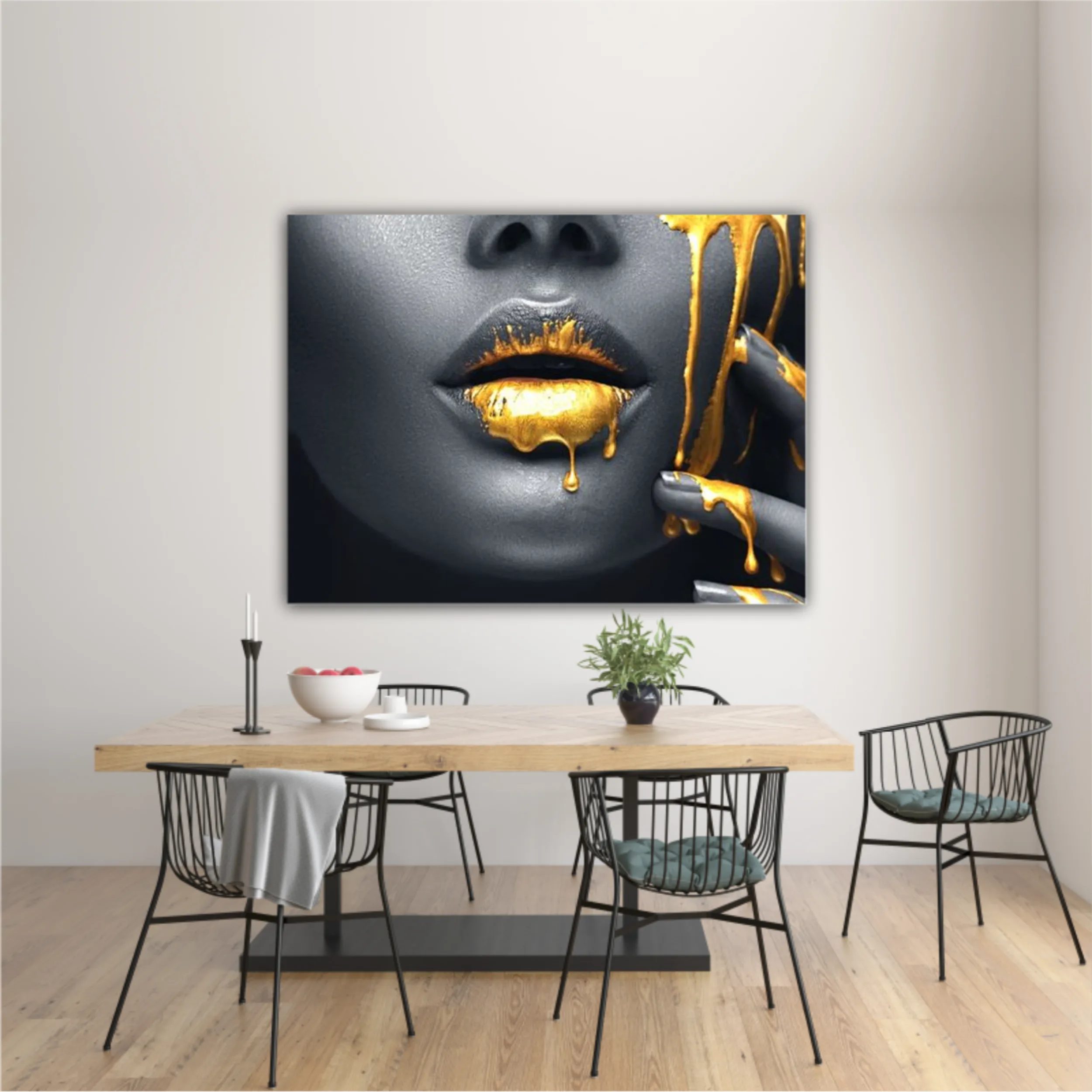 Women in golden makeup