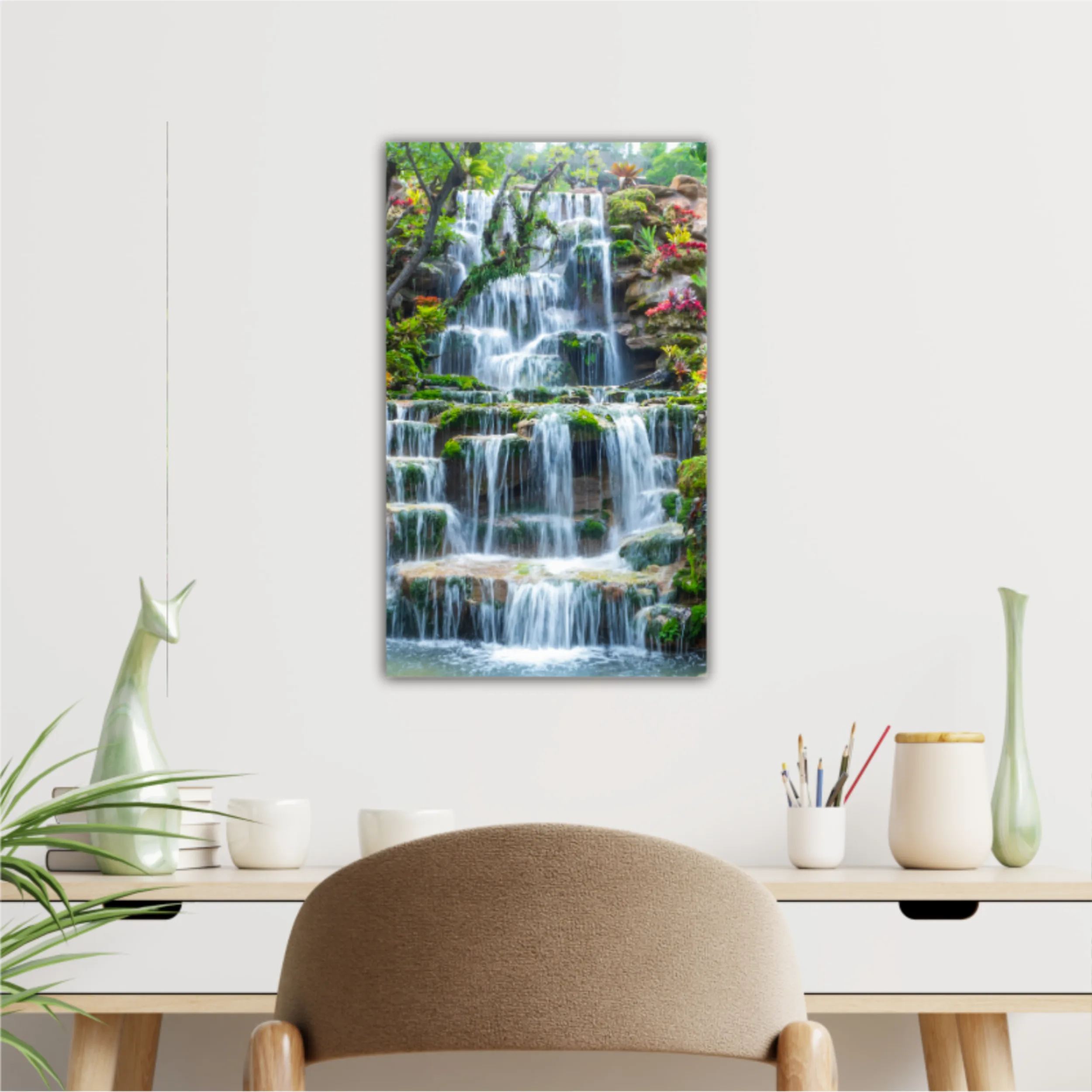 Waterfall in Thailand.View of waterfall in beautiful garden at sakon nakhon province,Thailand