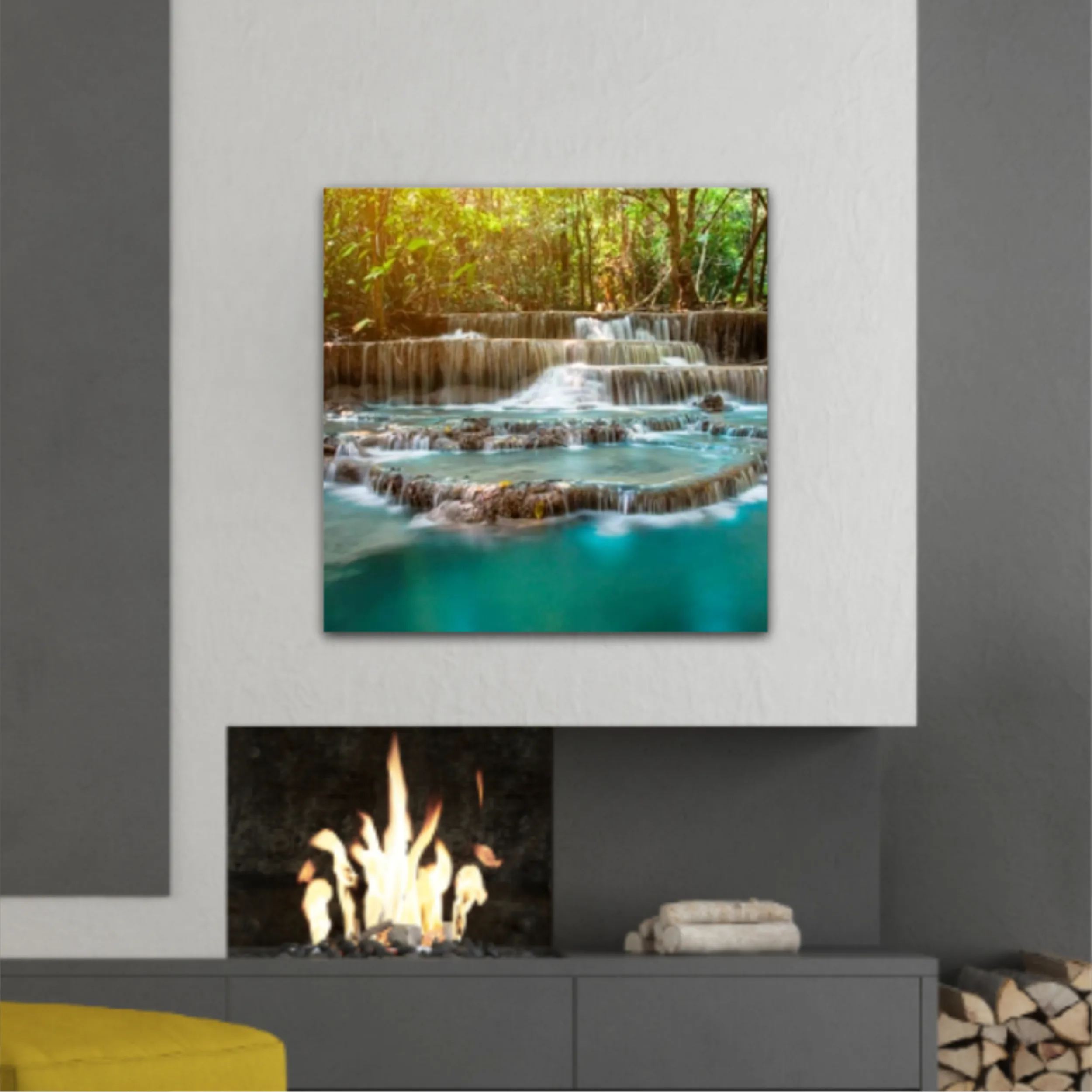 Huay Mae Khamin waterfall with day noon light in tropical forest, Thailand