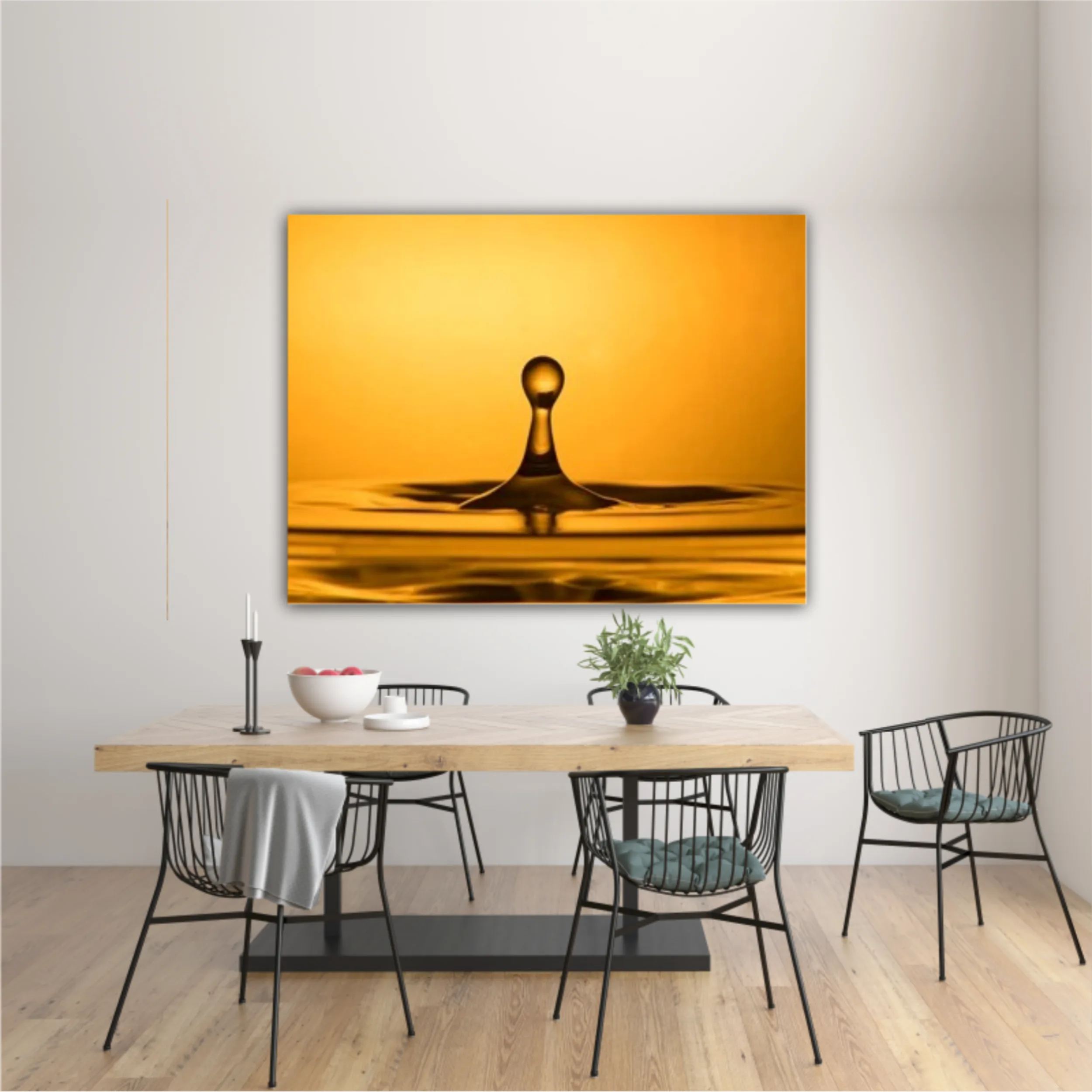 Majestic Golden Yellow Gravity Water Drop