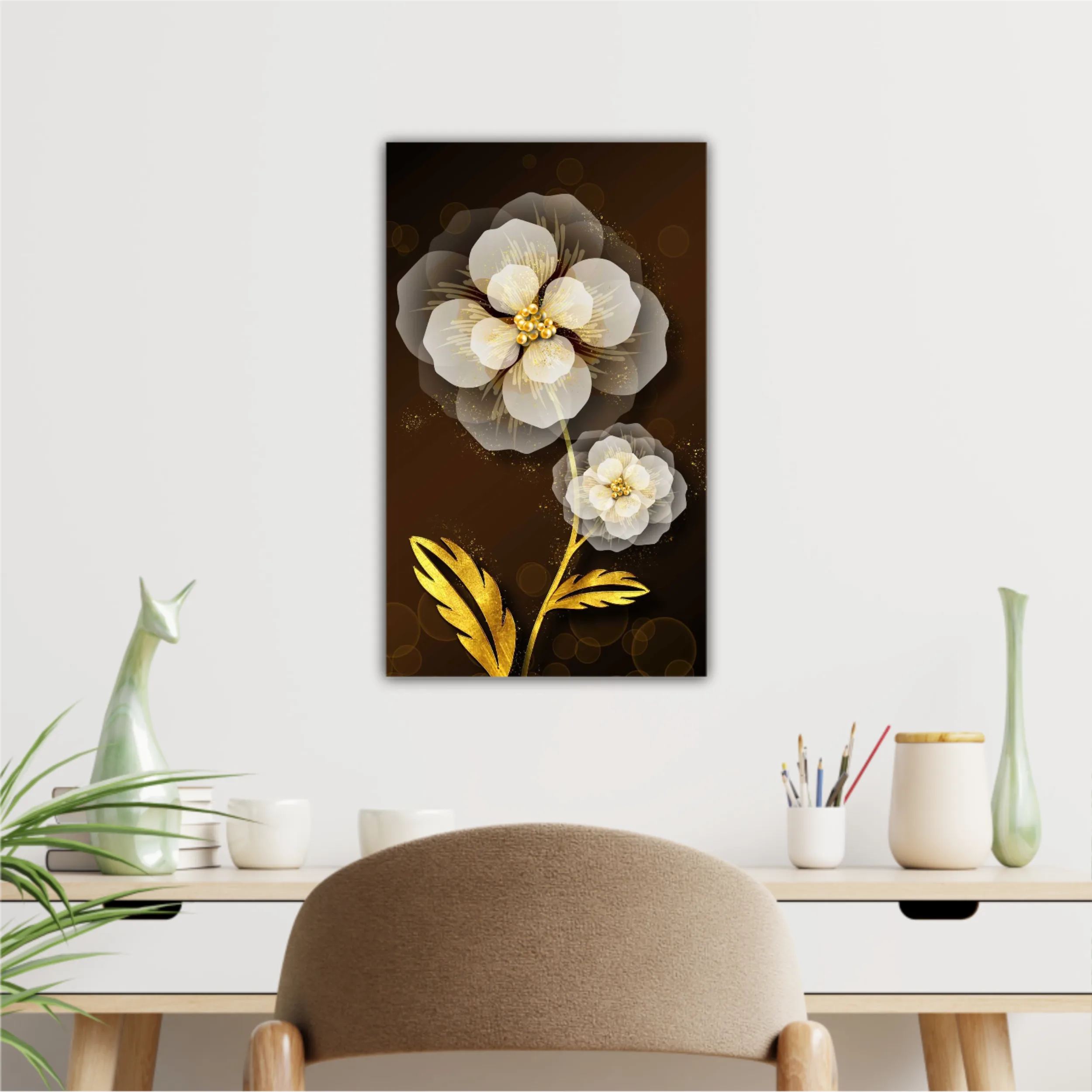 3d illustration of luxurious golden flower