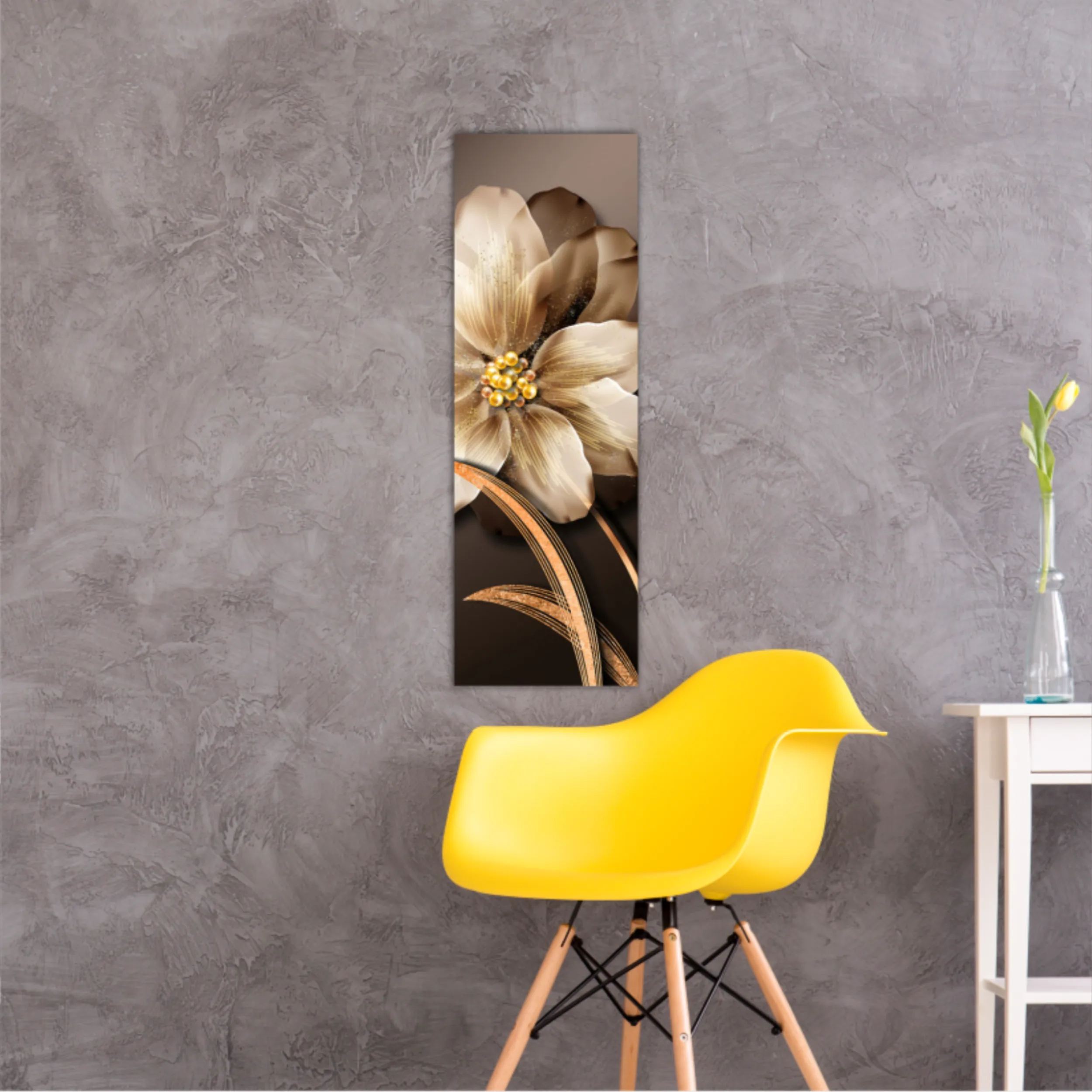 3d illustration of luxurious golden flower