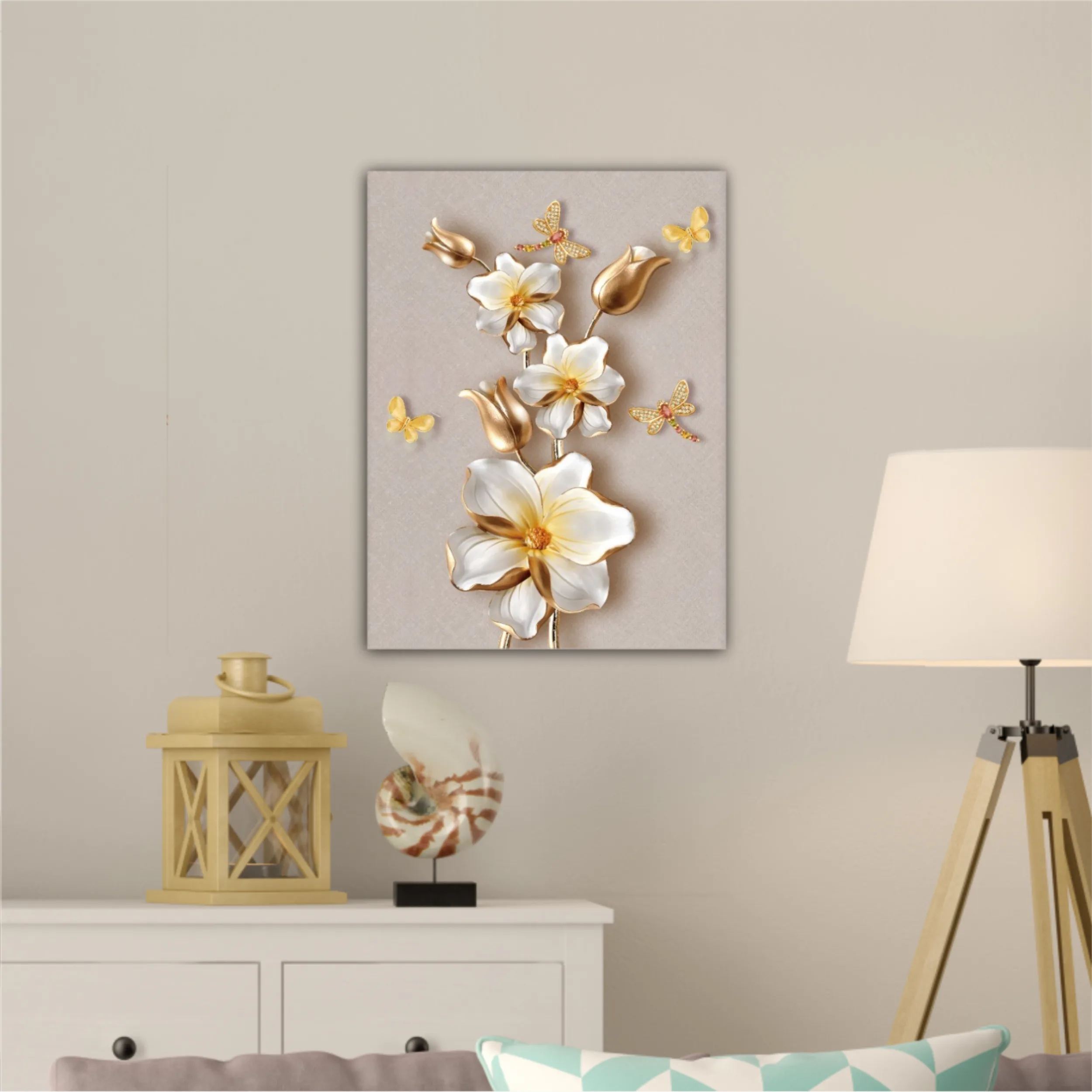 3d illustration of flowers and butterflies