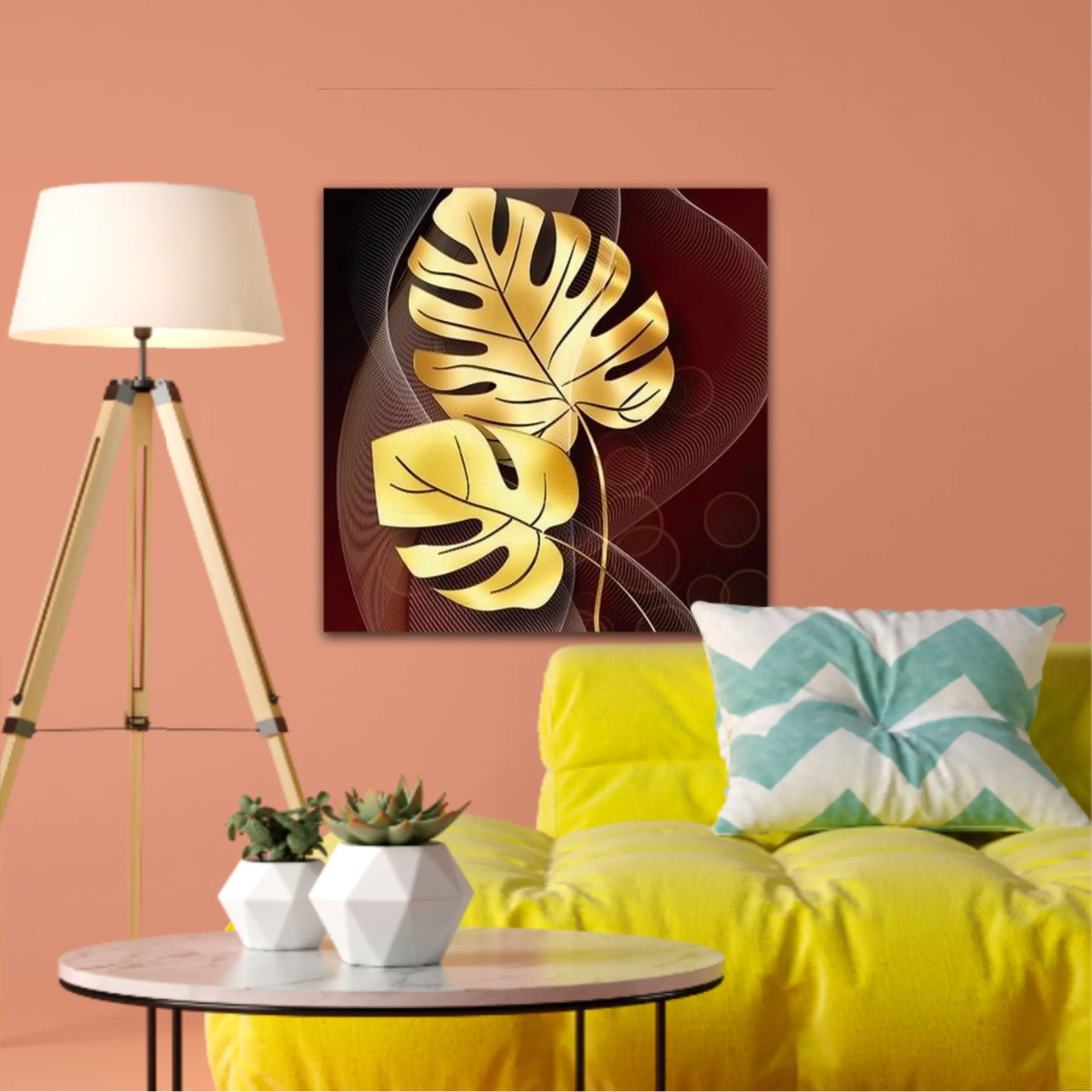 3d illustration of luxurious golden leaf