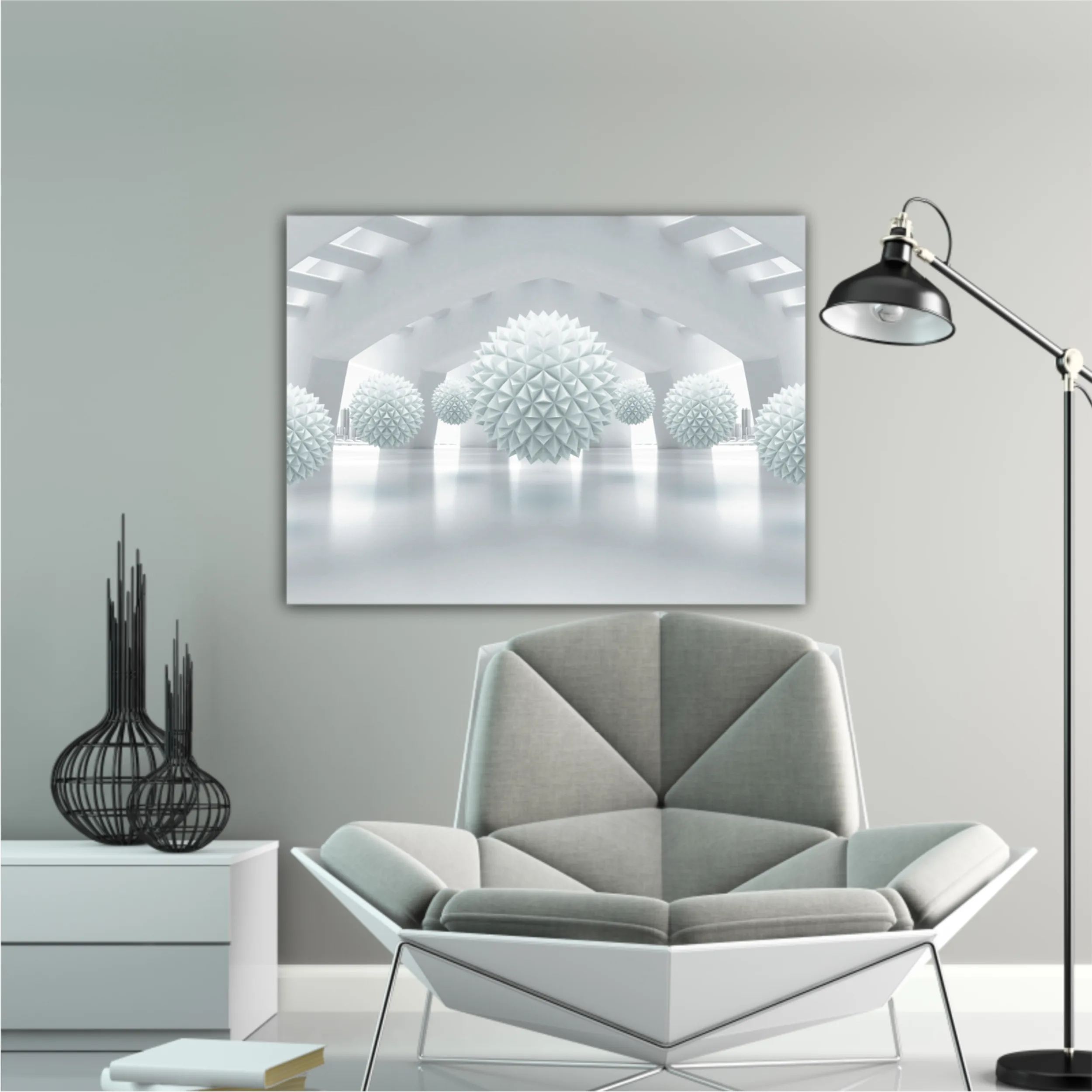3d illustration of flying balls