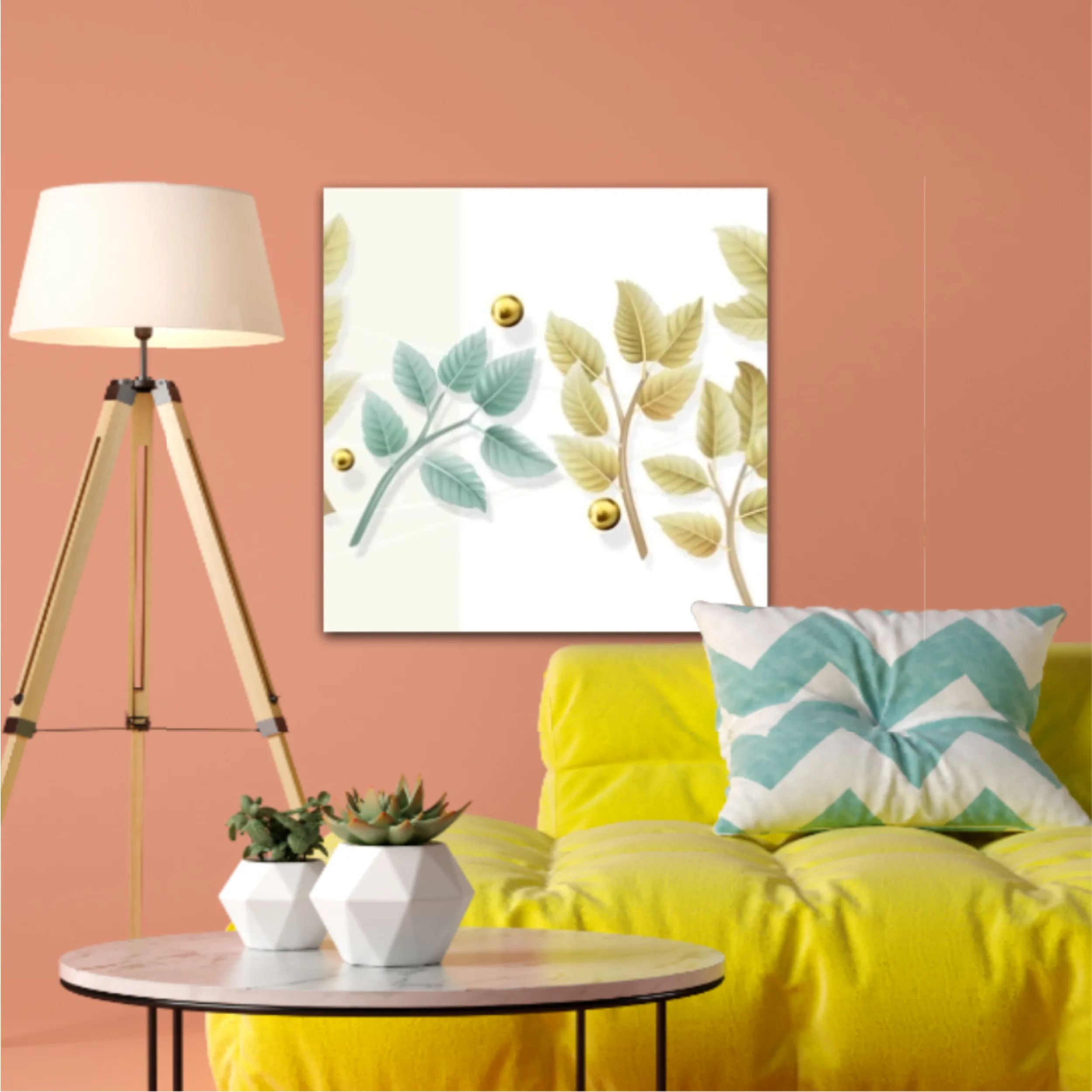 3d illustration of leaves and pearls