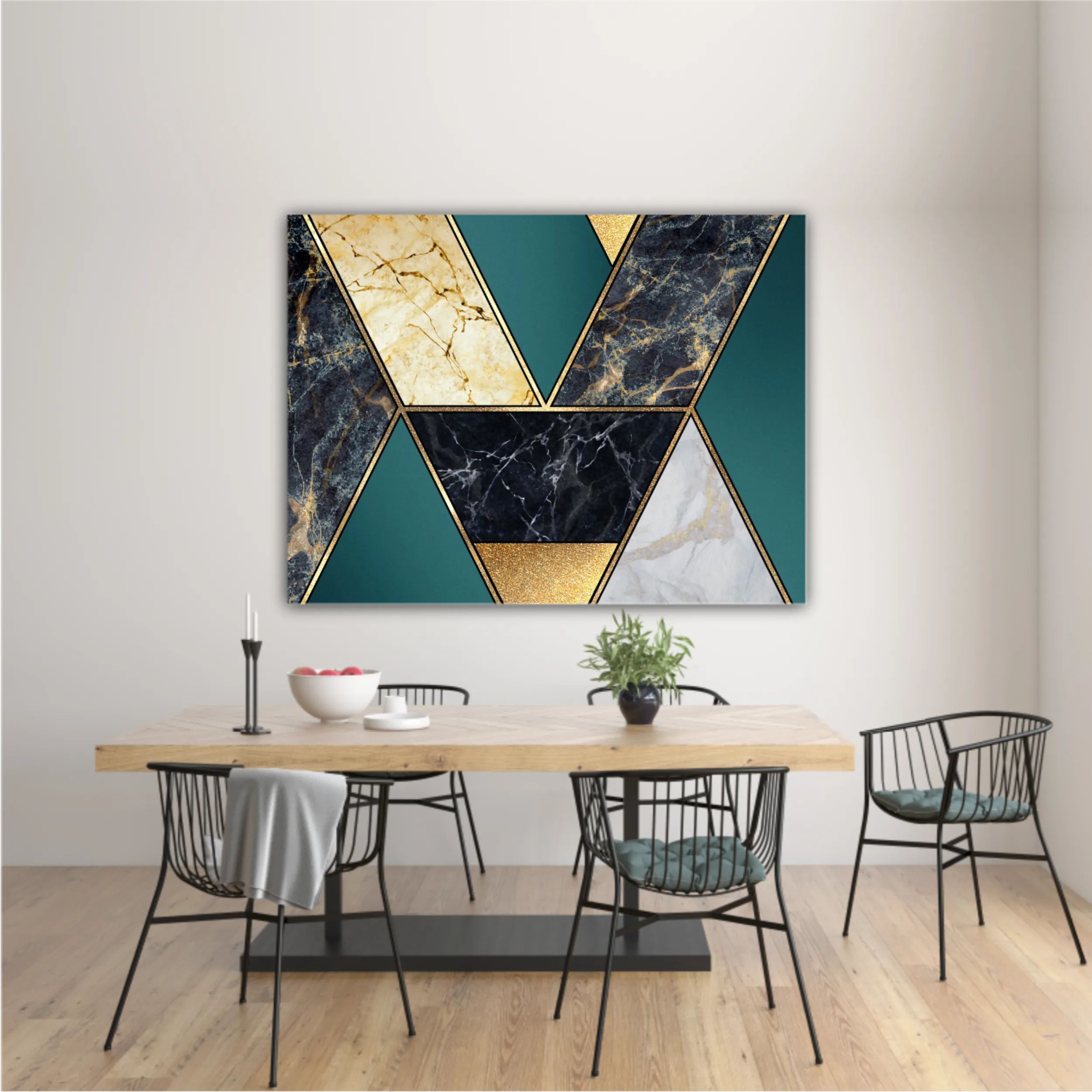 Сreative texture of marble,  modern mosaic inlay, green and gold N1