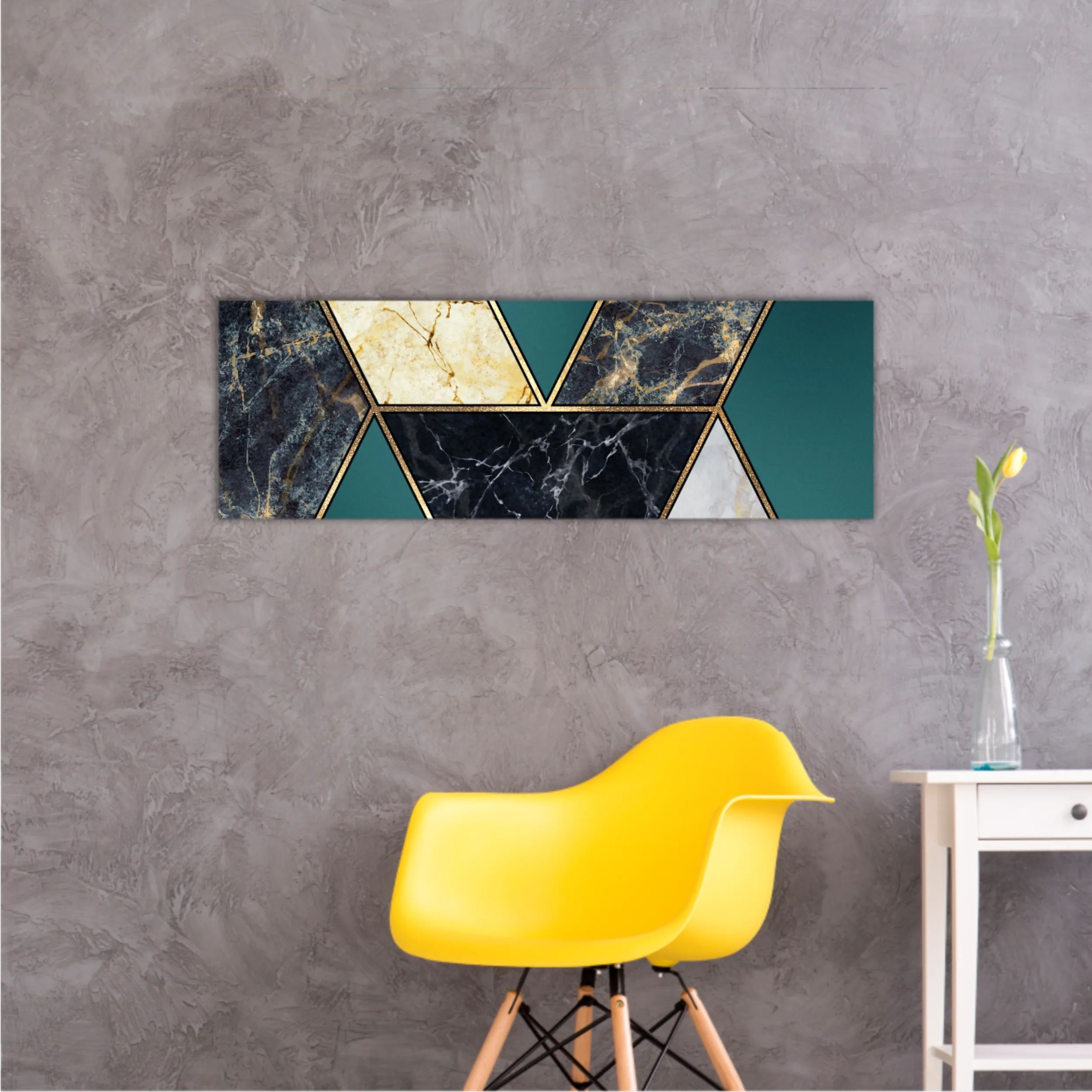 Сreative texture of marble,  modern mosaic inlay, green and gold N1