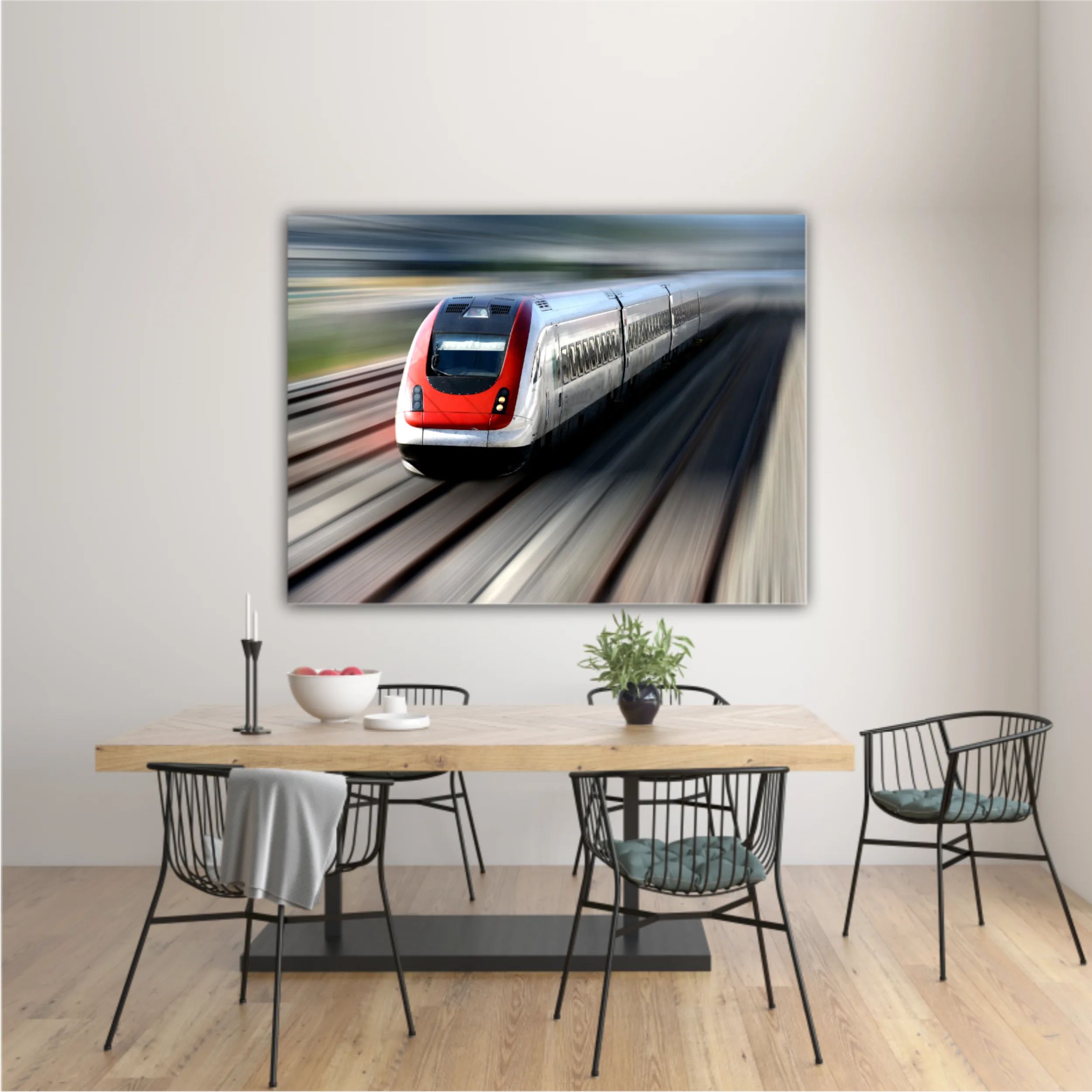Fast train with motion blur