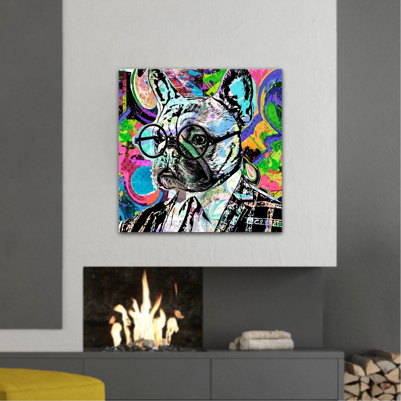  english bulldog portrait intellectual art