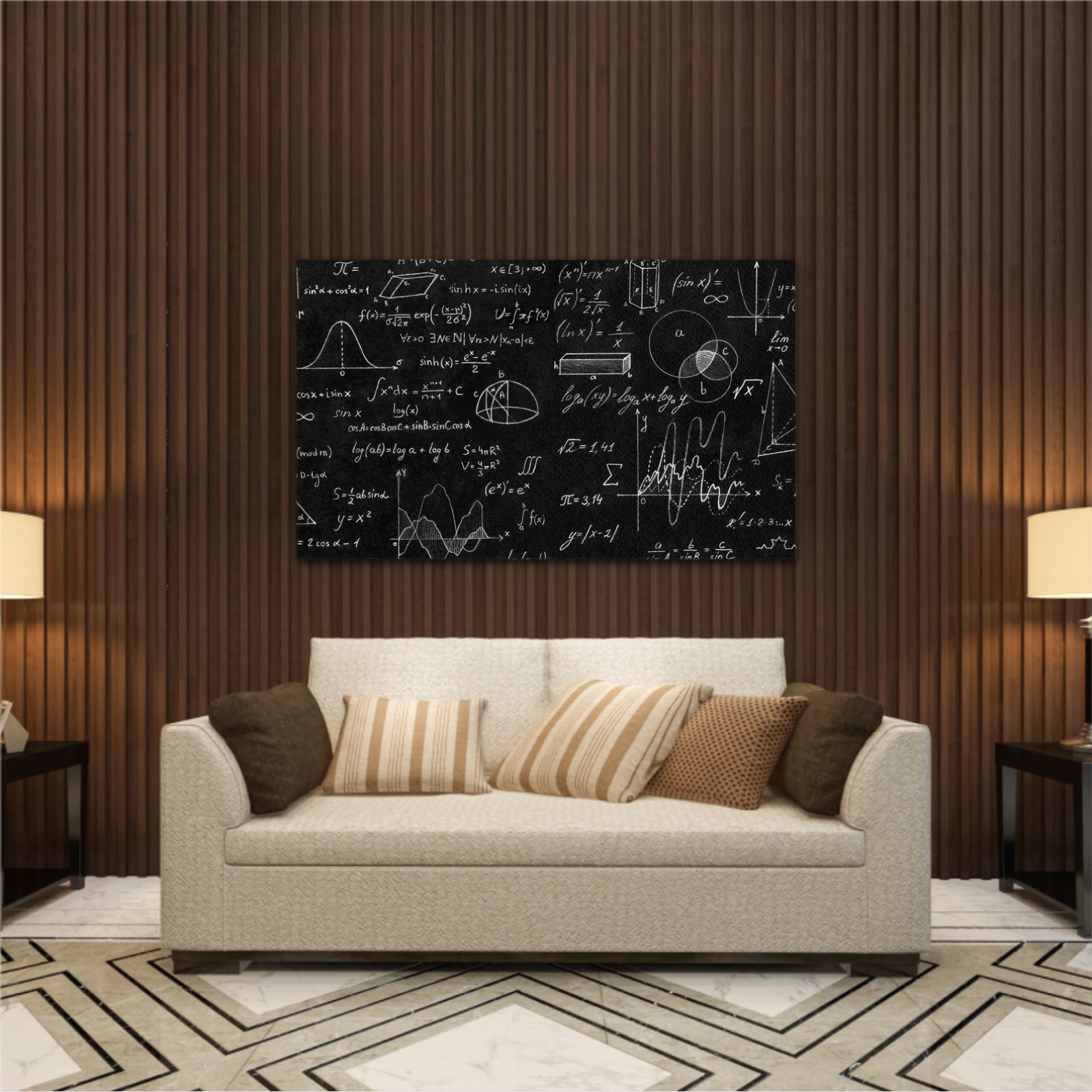 Blackboard with scientific formulas
