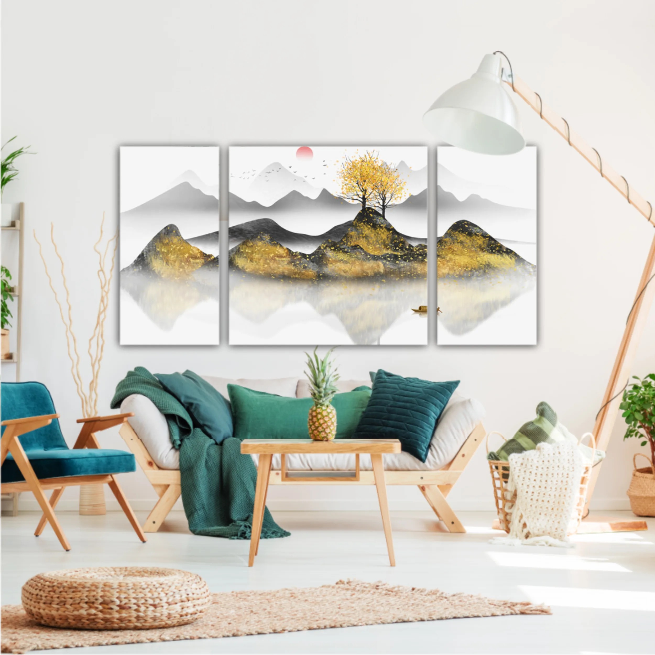New abstract golden landscape painting