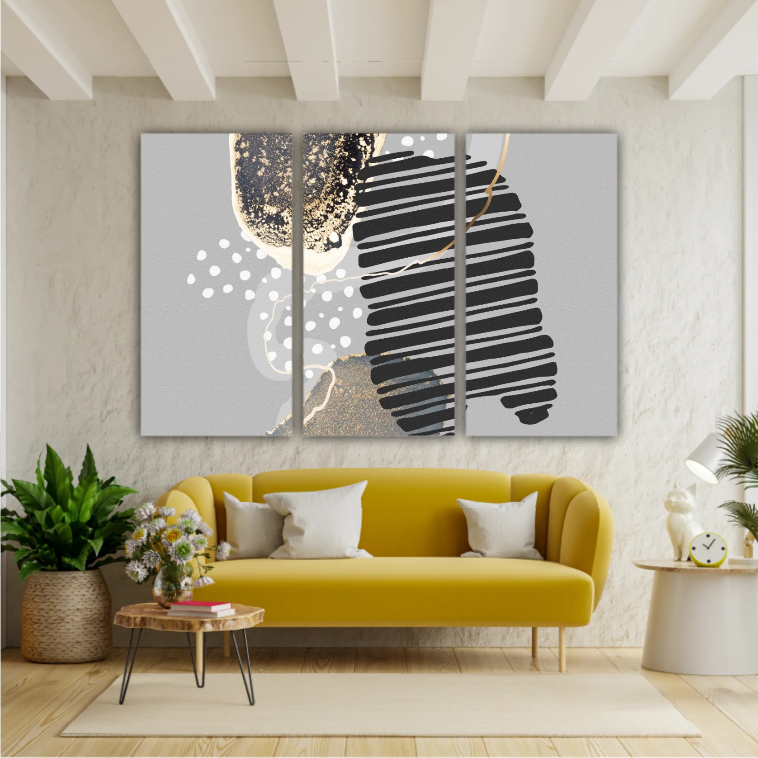 Abstract art background with glowing gold alcohol ink elements and geometric forms N3