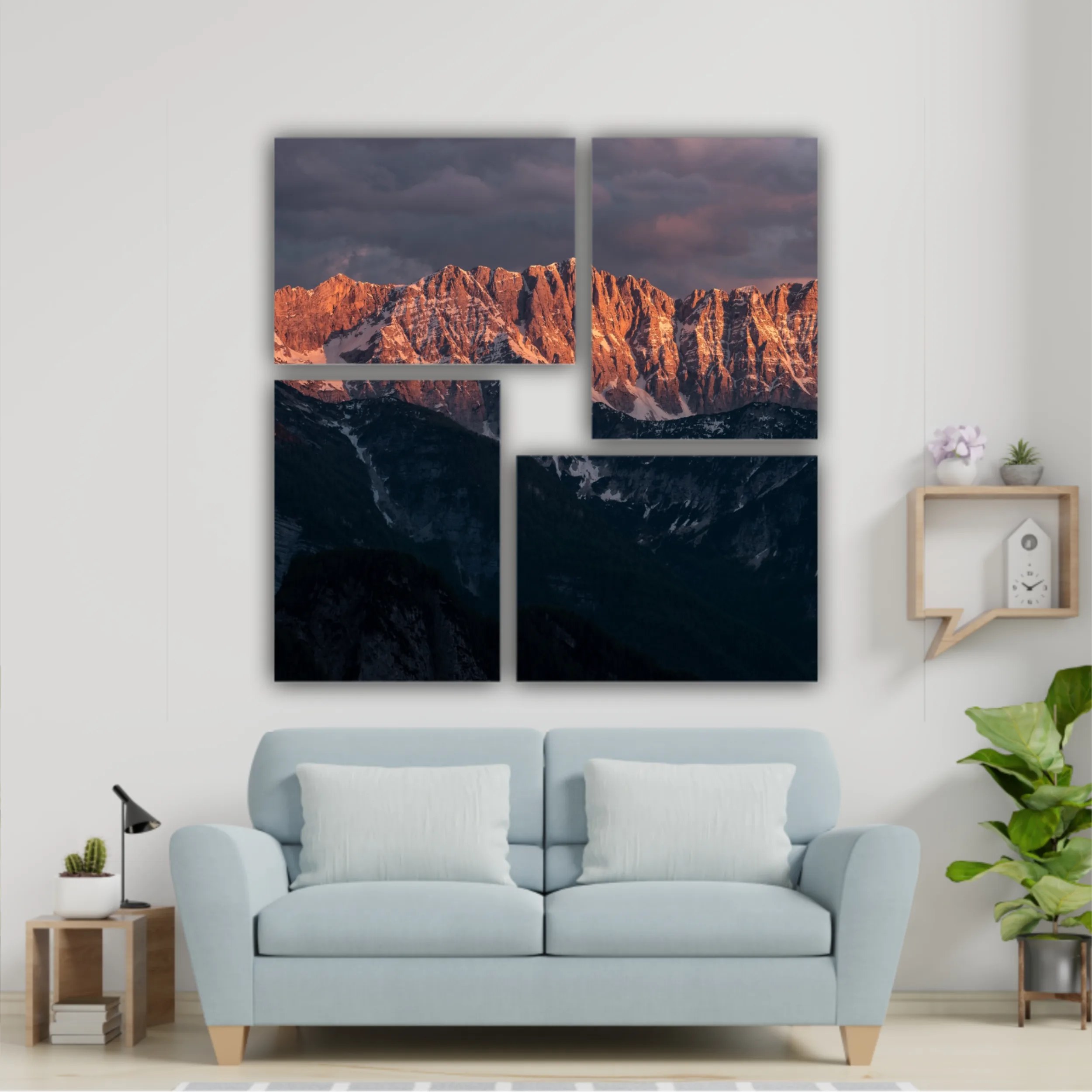 Mountain sunset in the Alps