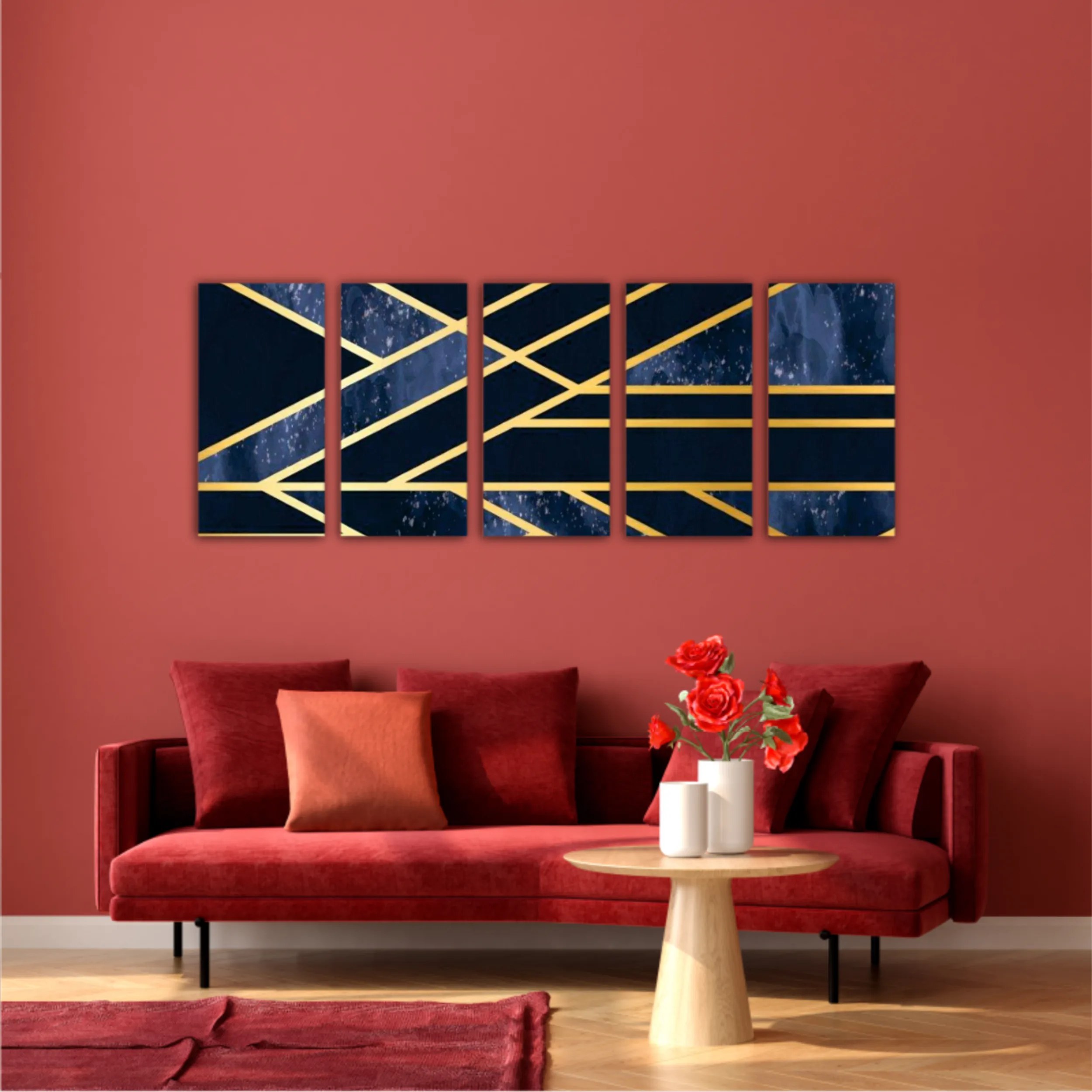 3d illustration - Golden lines 2