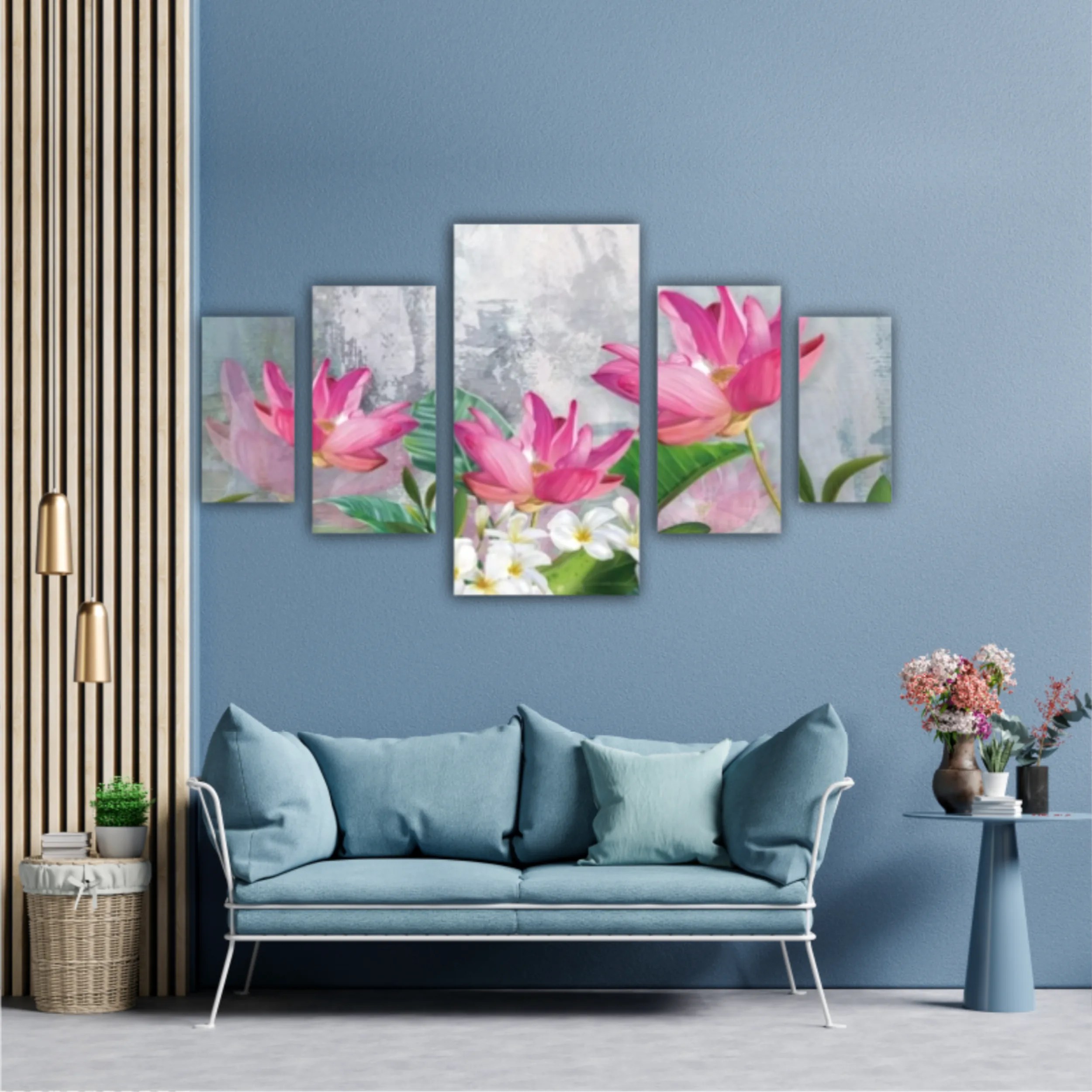 3d illustration of flowers in brilliant bloom in spring line. Luxurious abstract art digital painting