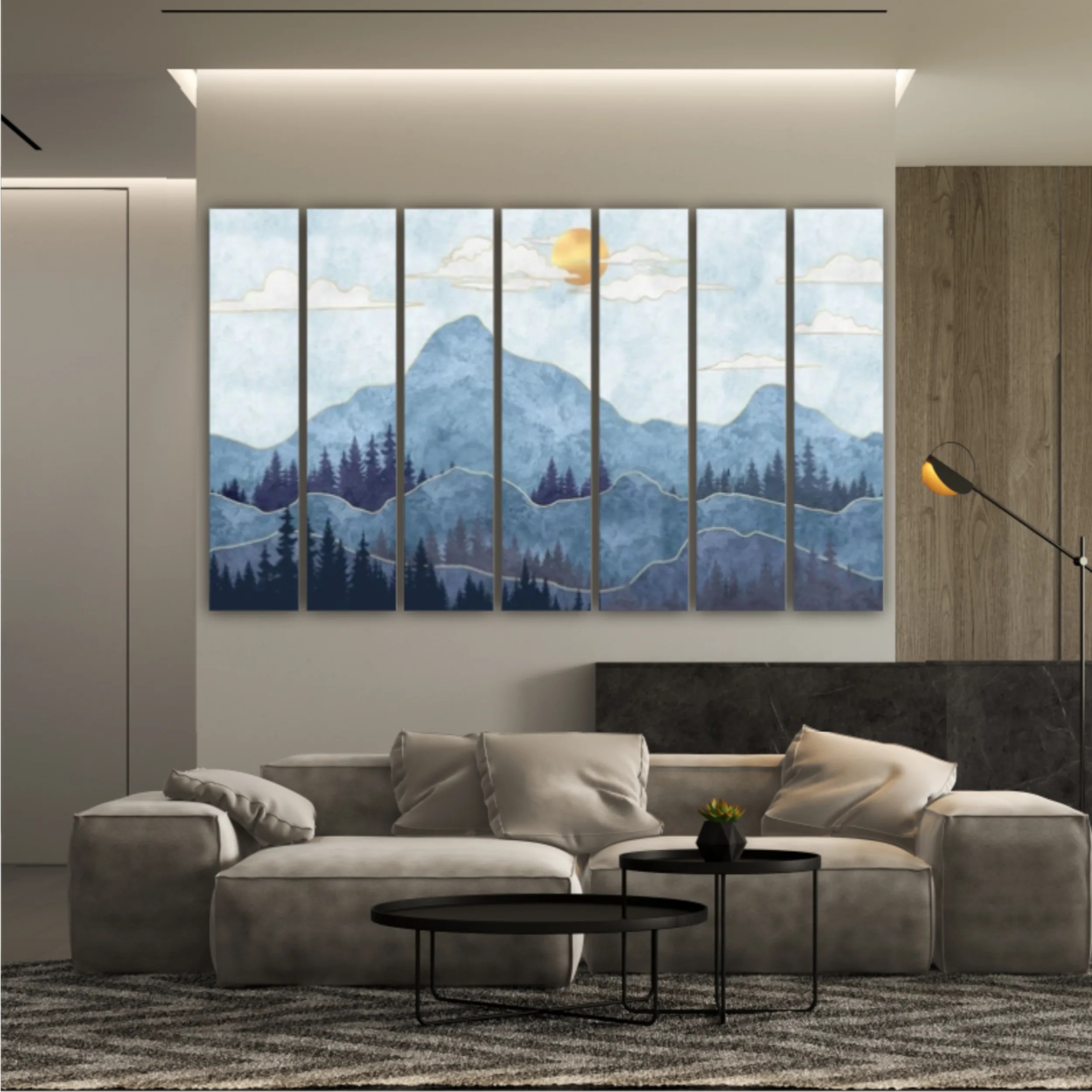 Abstraction of textured plaster with gold elements. Mural, mural, Wallpapers for interior printing