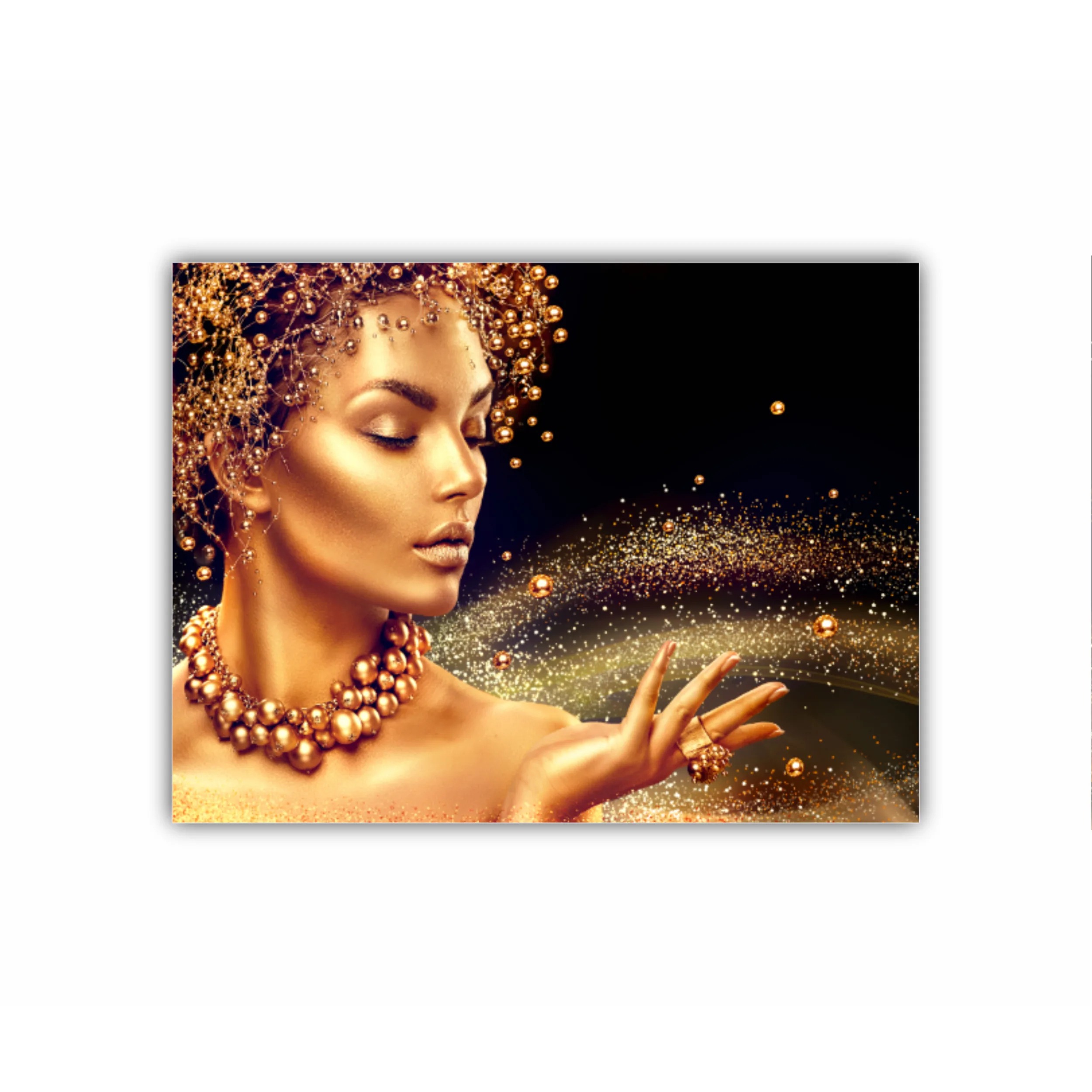 Women in golden makeup