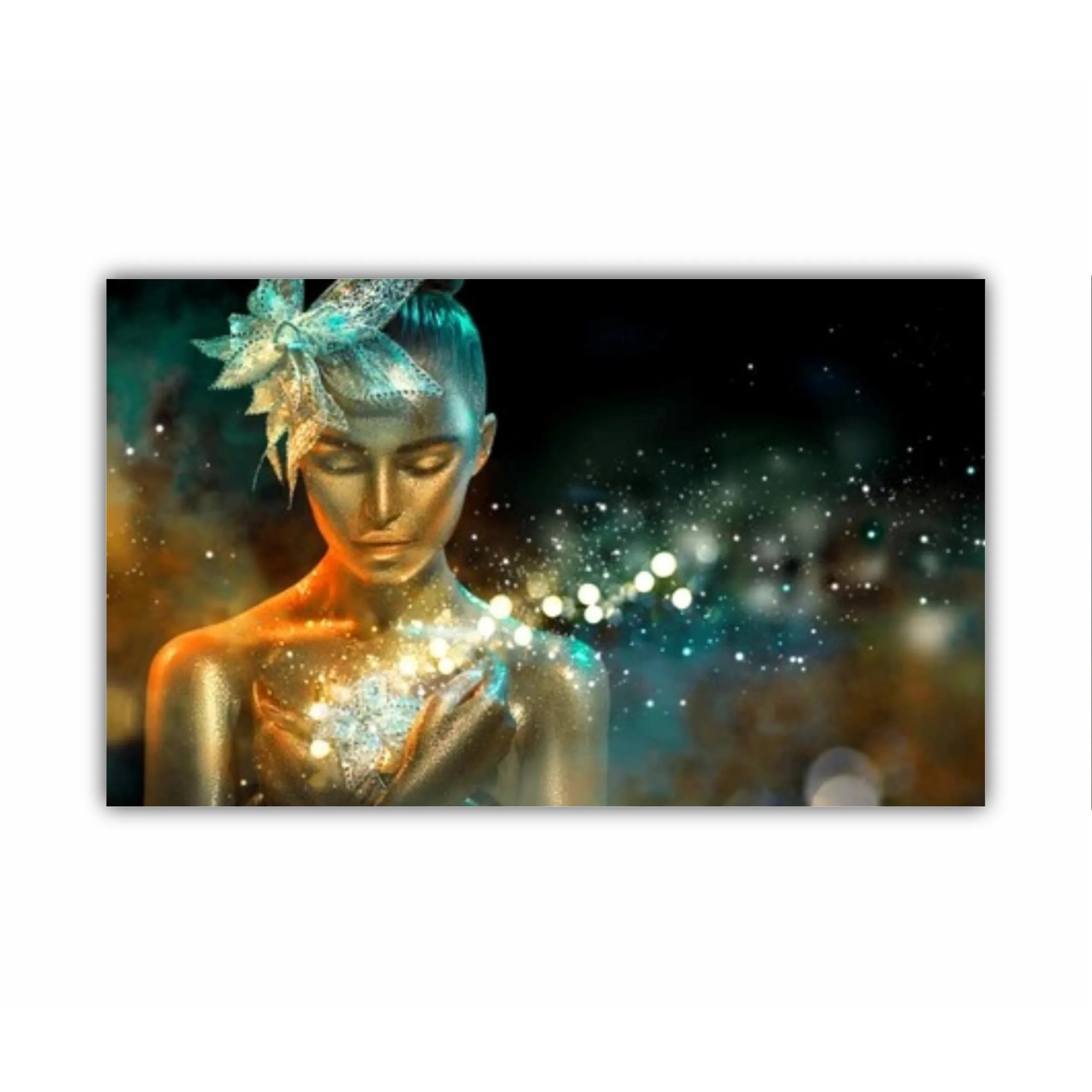 Machiaj colorat cu design artistic - Sclipici piele neon viu