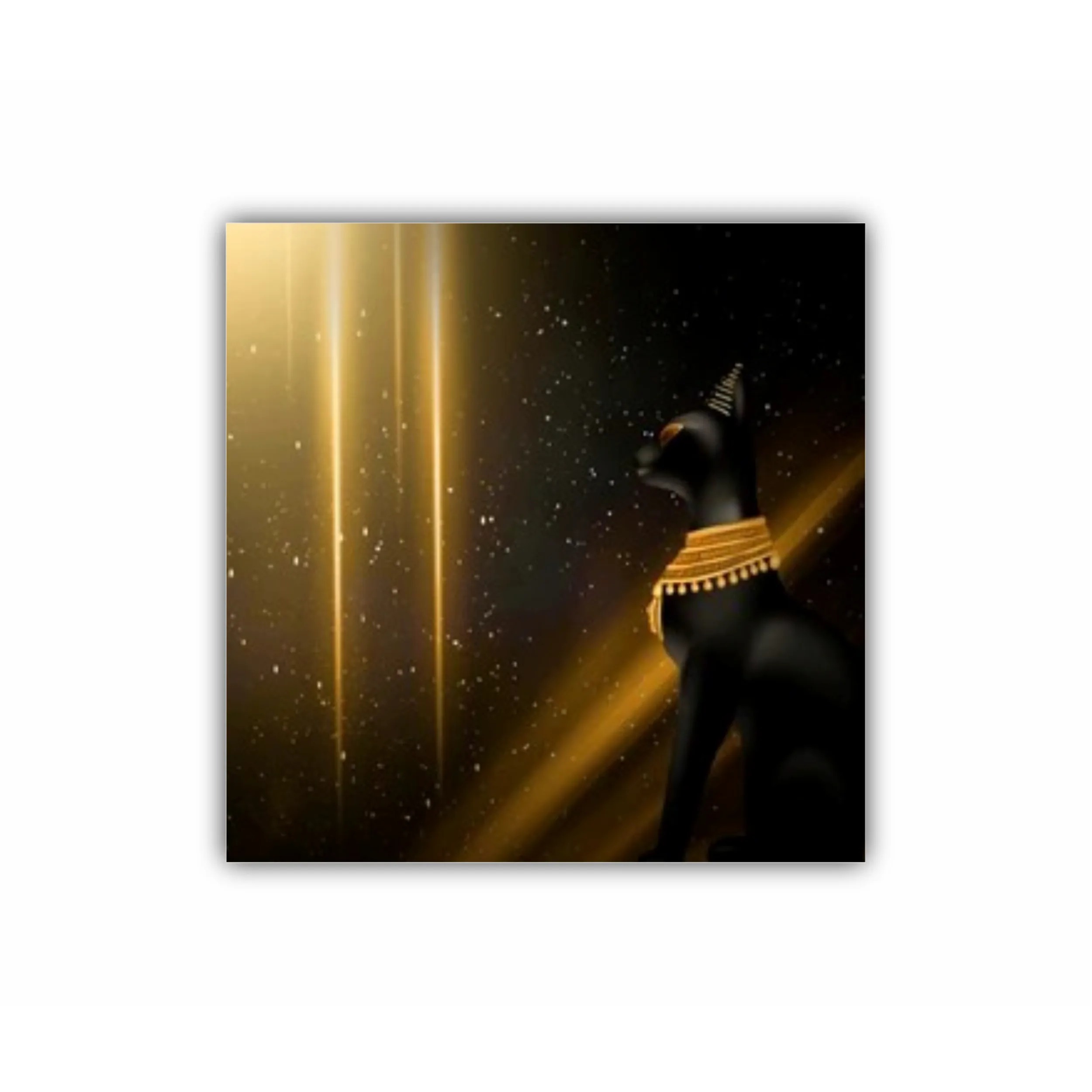 Zeita Egiptului Bastet si Cleopatra - piramide - fundal abstract intunecat