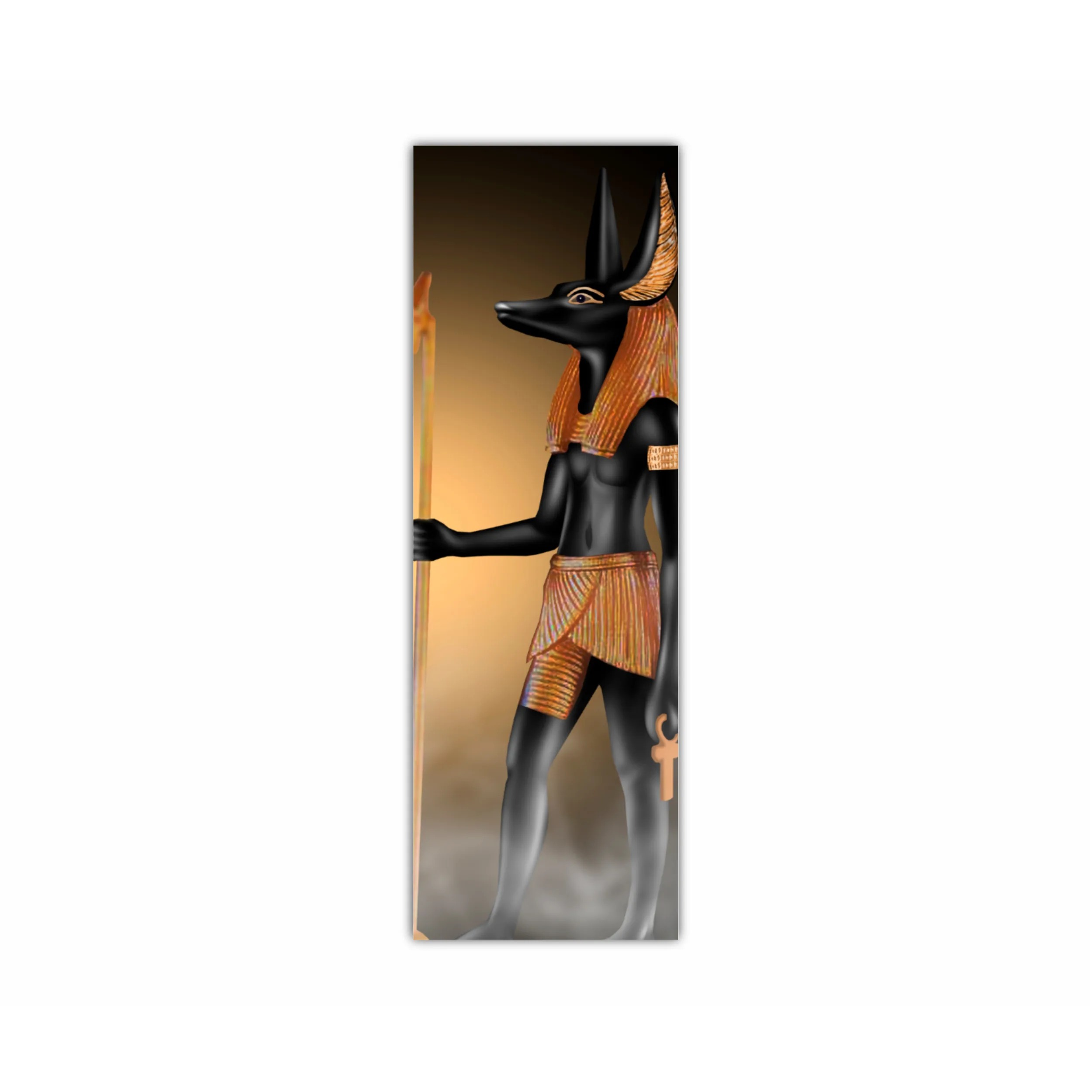 Anubis al Egiptului Antic (zeul mortii) - Fundal egiptean abstract intunecat
