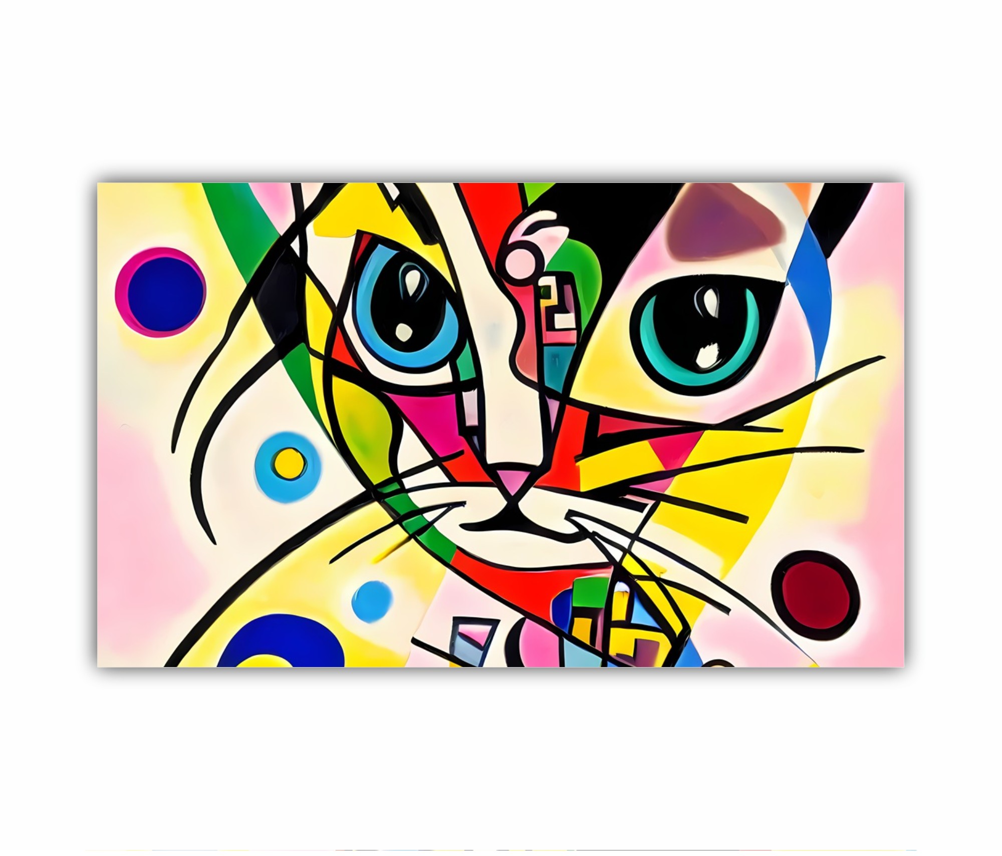 ANIMALS - colorat - pisica -pictura abstracta