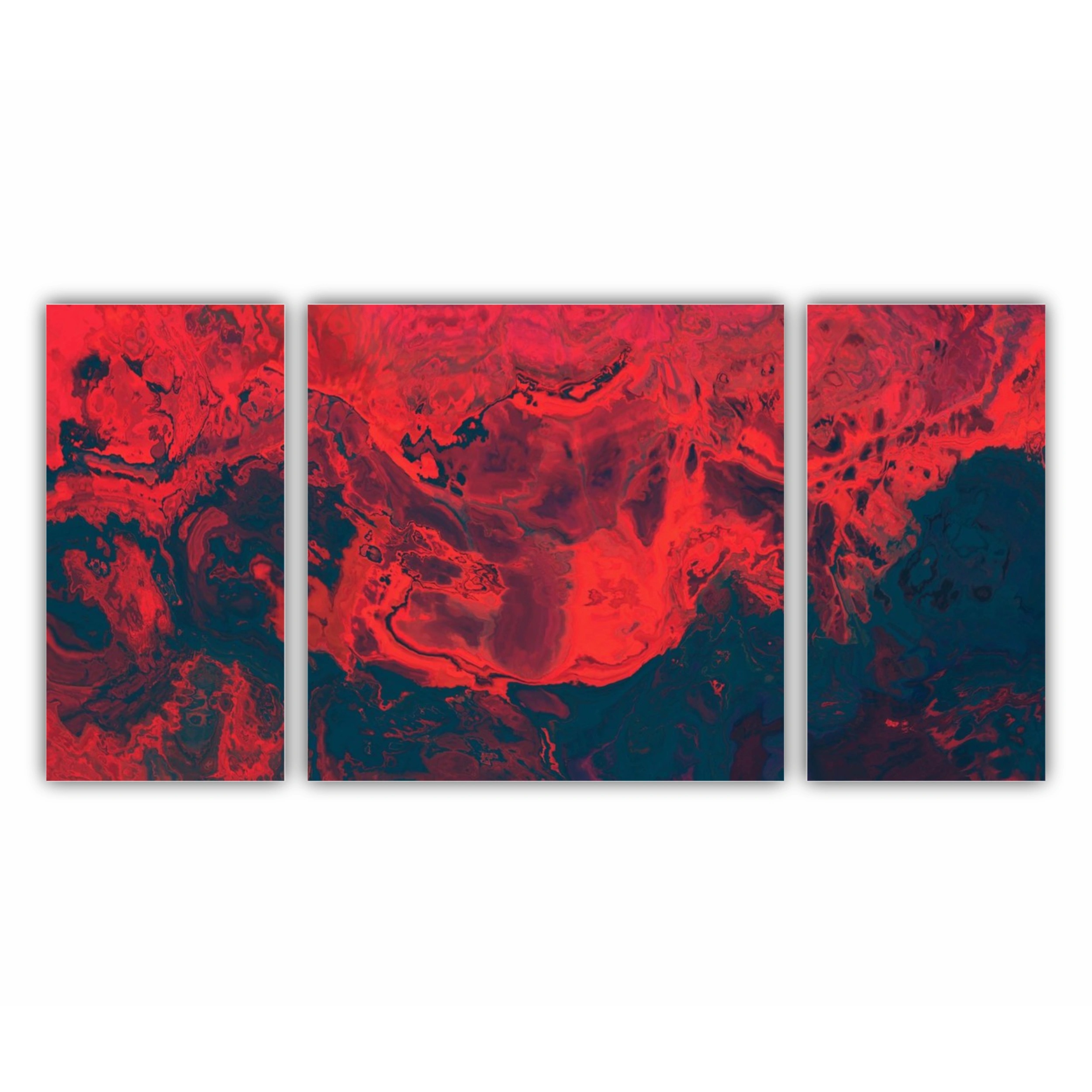 Cerneluri cu ulei pictate cu roșu și negru  |  Oil inks painting with red and black