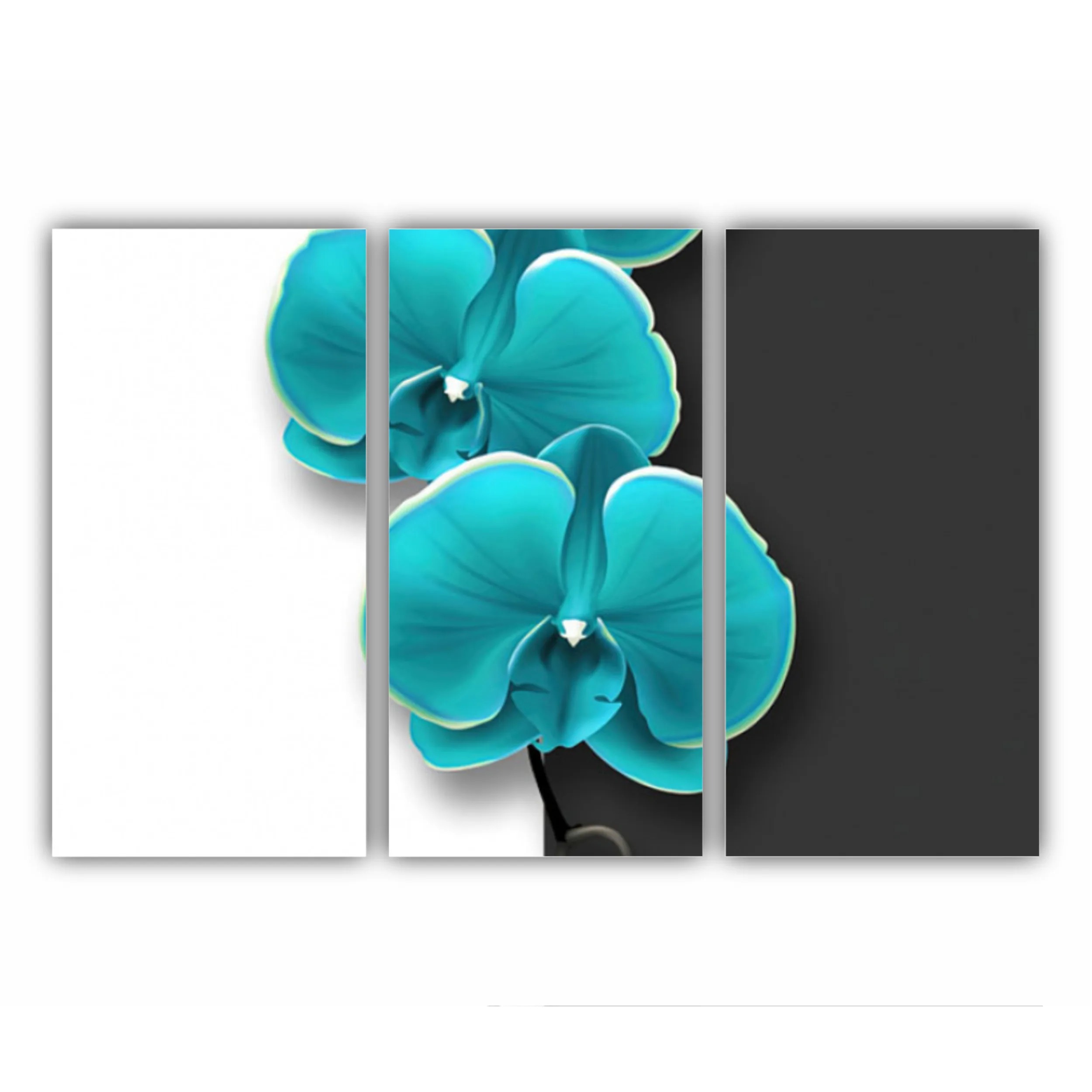 Ilustratie geometrica 3d si floare albastra
