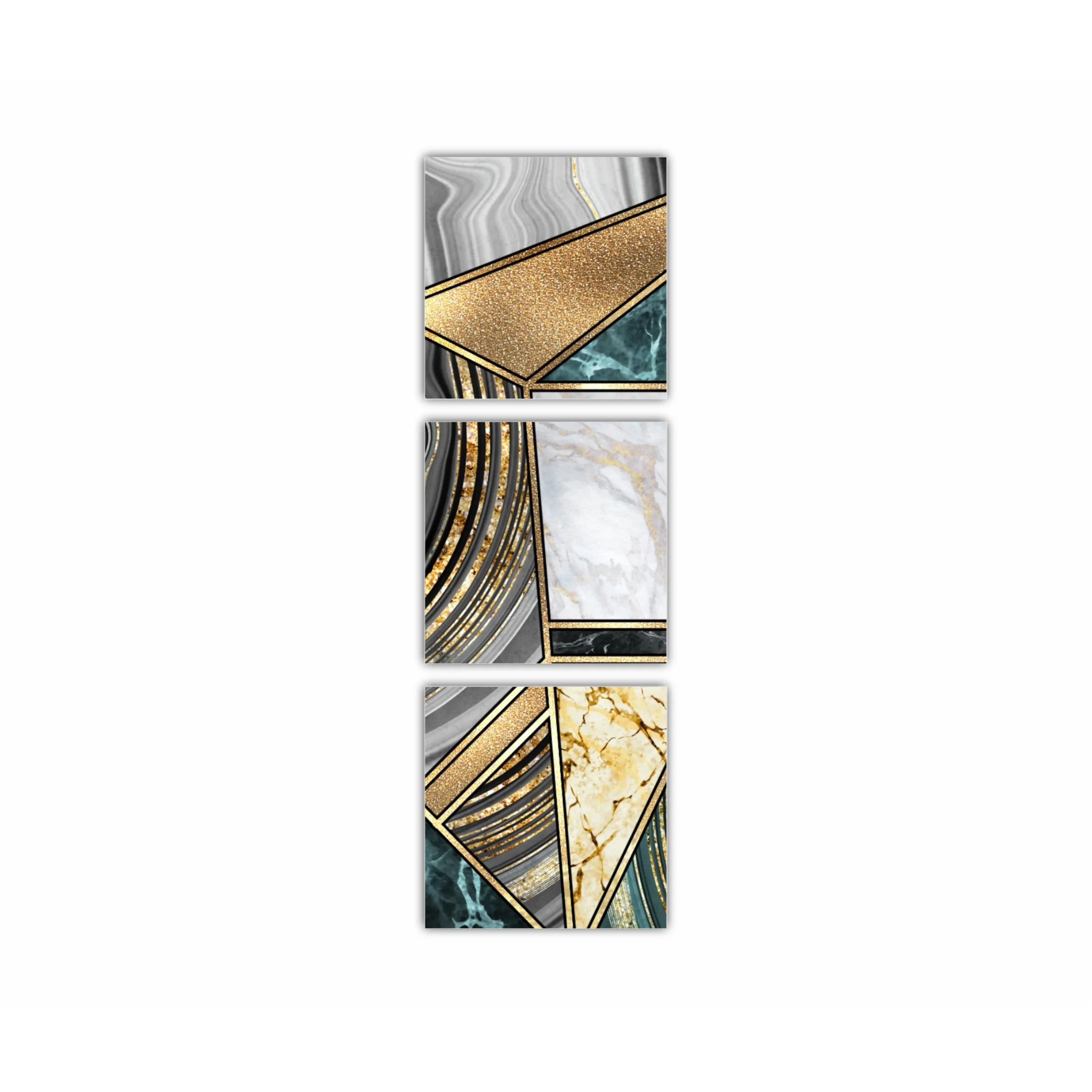 Сreative texture of marble,  modern mosaic inlay, green and gold N3