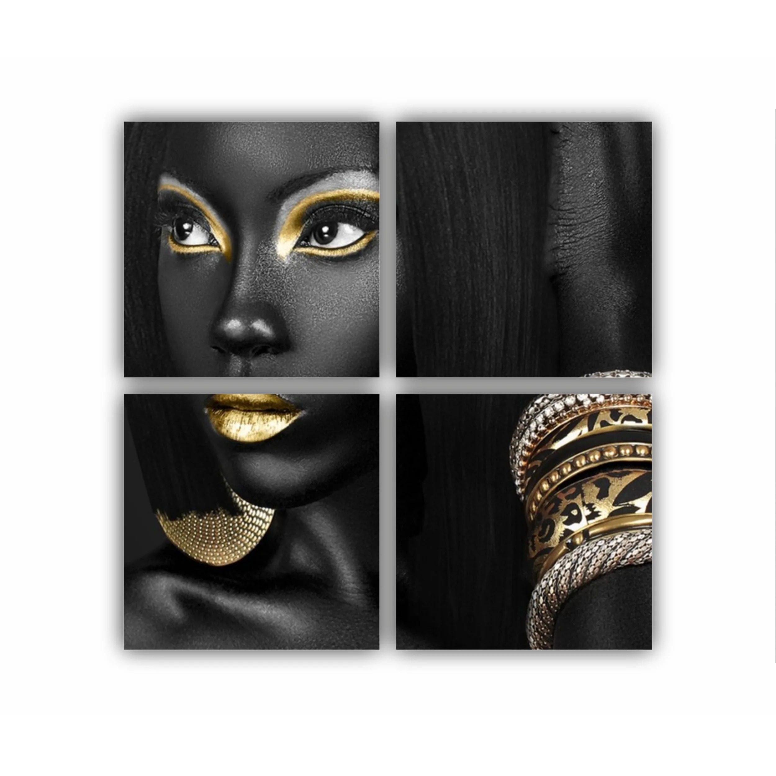 GOLD FASHION - negru auriu - Femei cu Machiaj Auriu 39