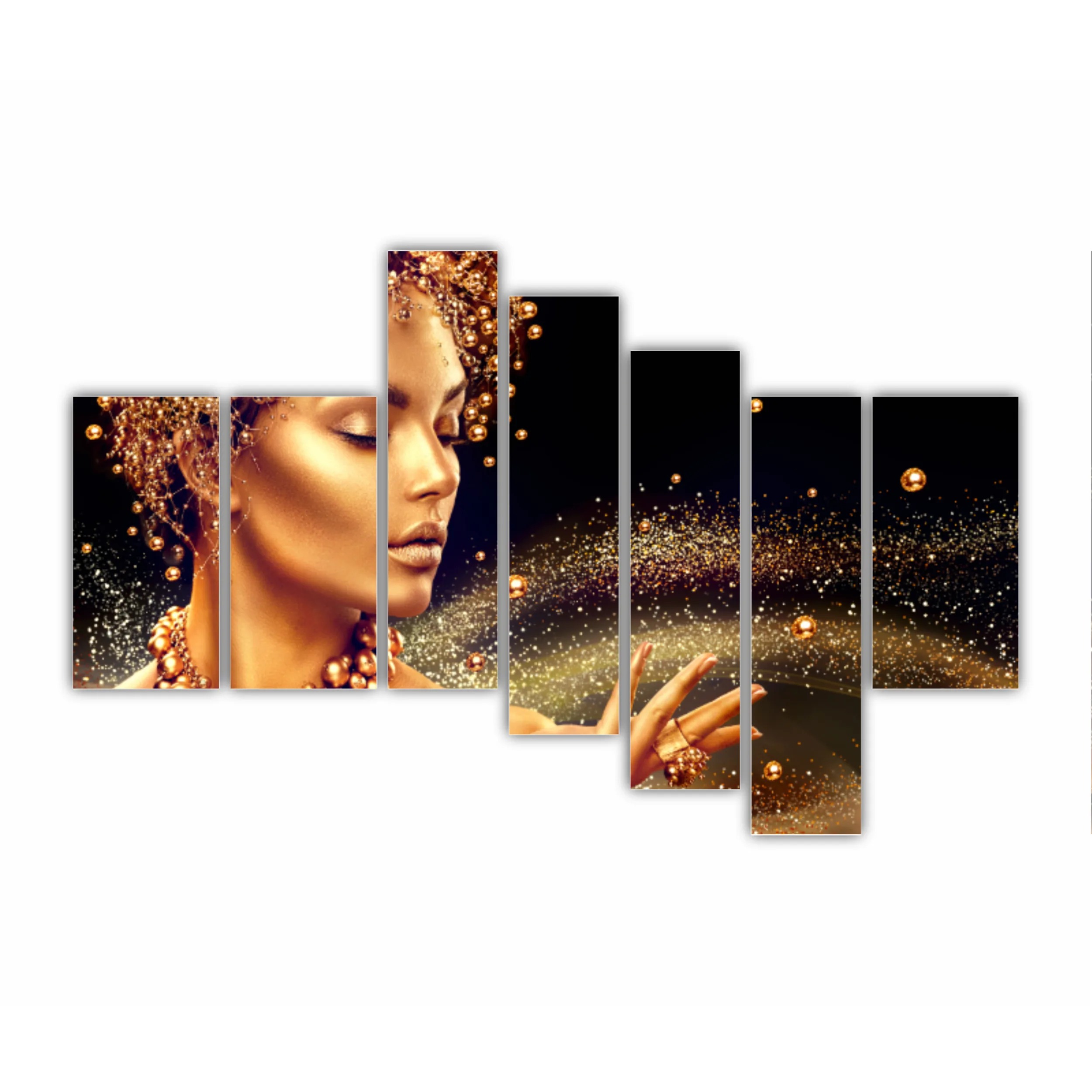 Women in golden makeup