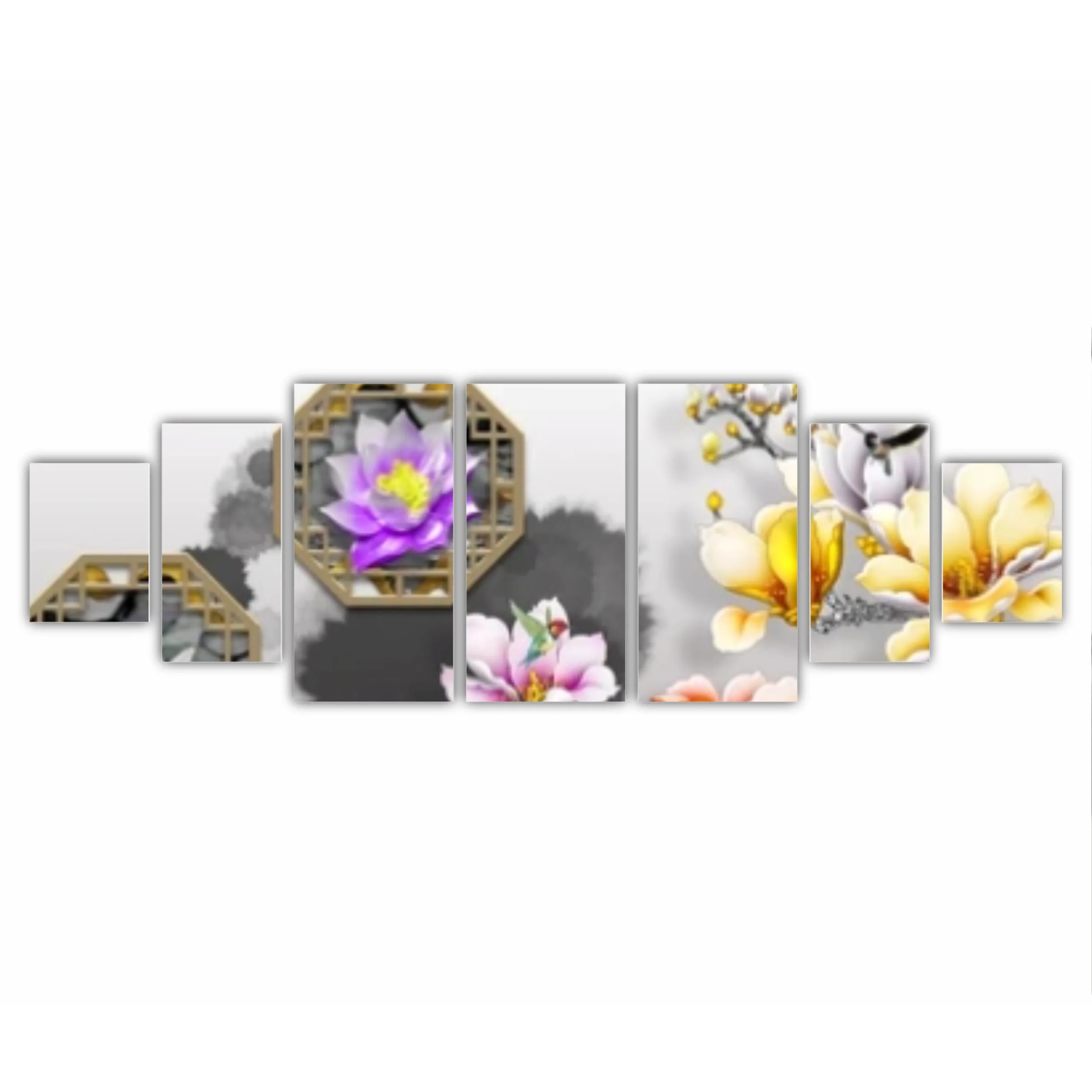 Ilustratie 3D a ramurilor florale si a picturilor murale