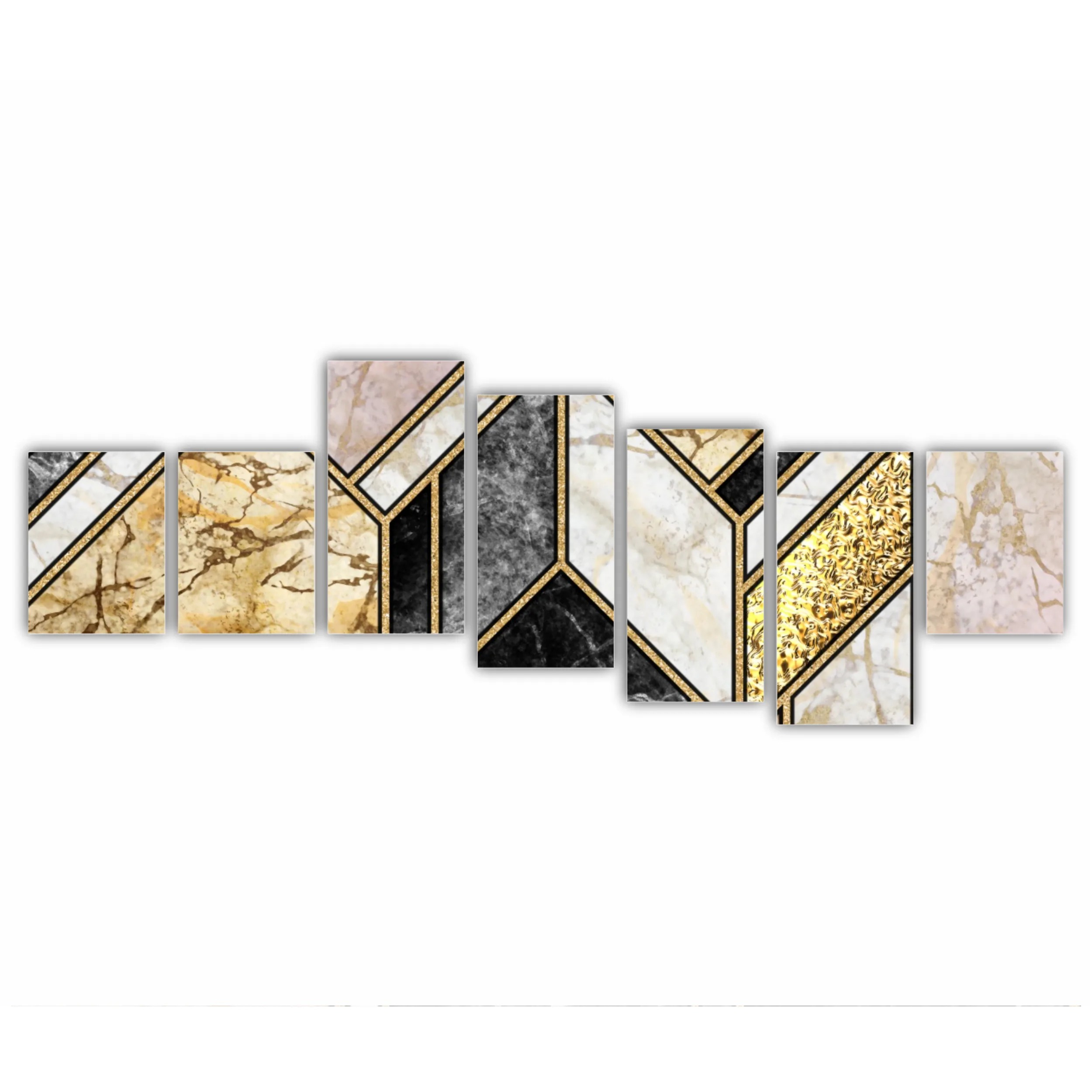 Сreative texture of marble,  modern mosaic inlay, green and gold N5